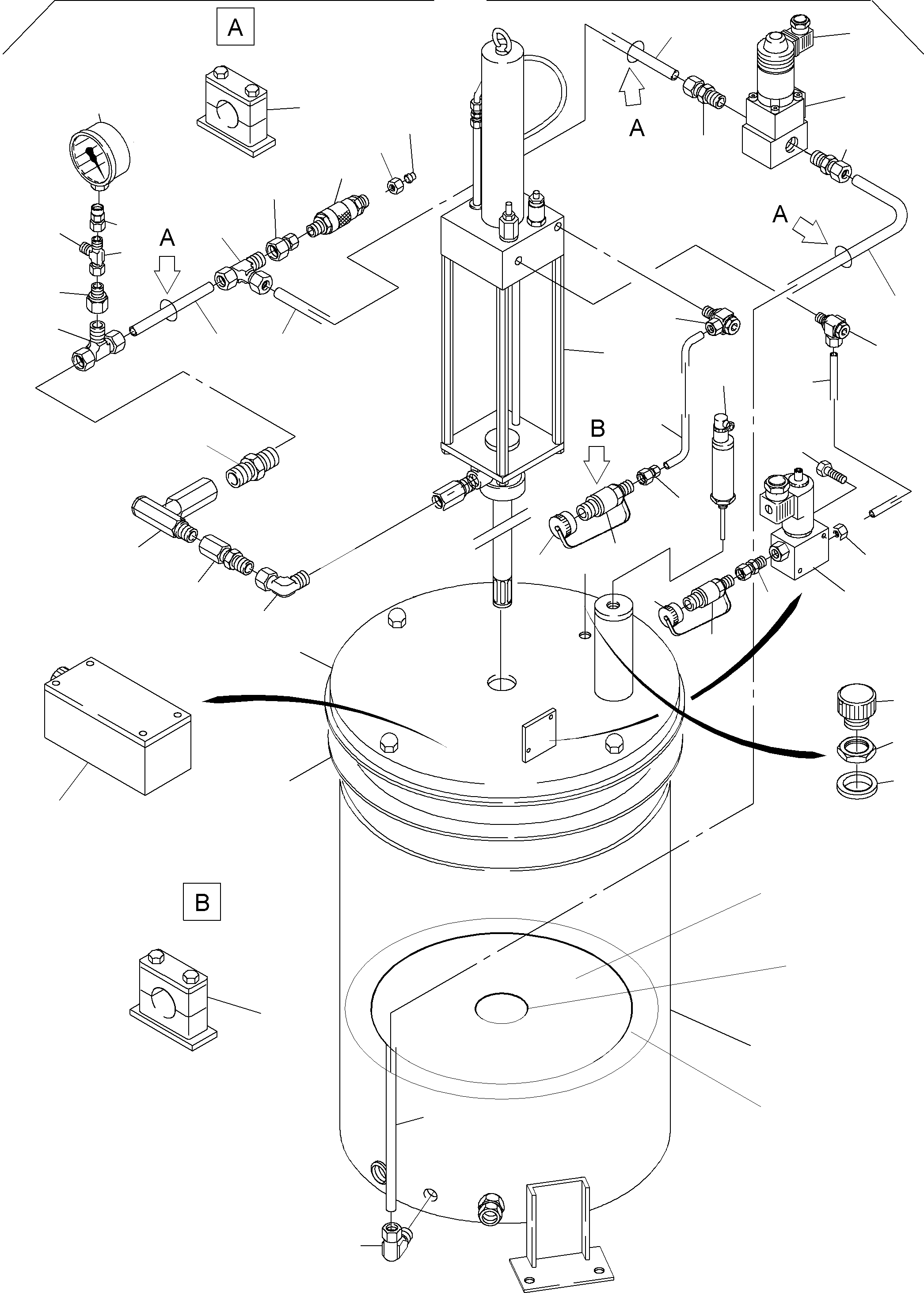 Komatsu parts book diagram for PC3000-1 S/N 06194: LUBE PUMP STATION, FILLING CONNECTION