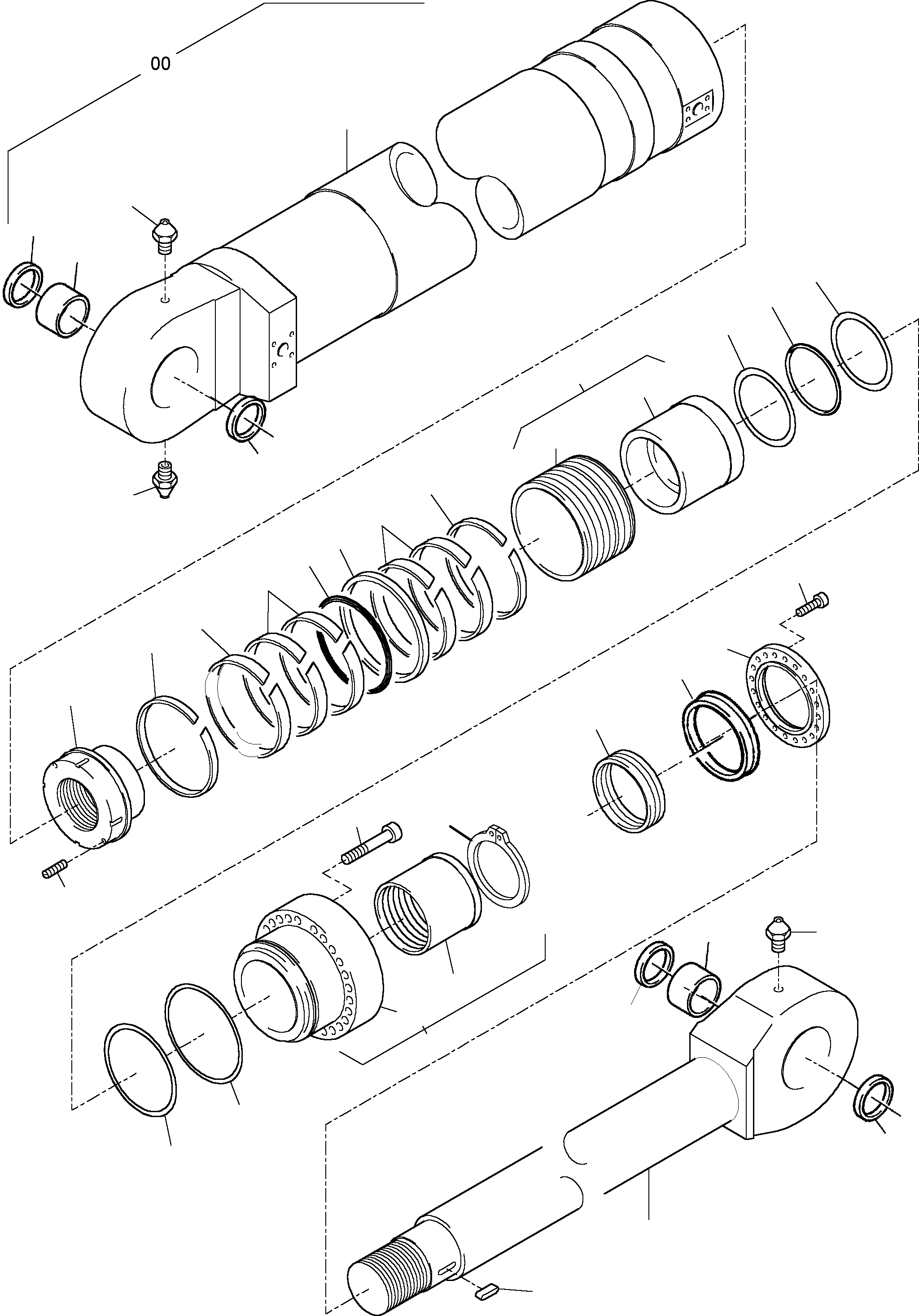 Komatsu parts book diagram for PC3000-1 S/N 06194: HYDRAULIC CYLINDER