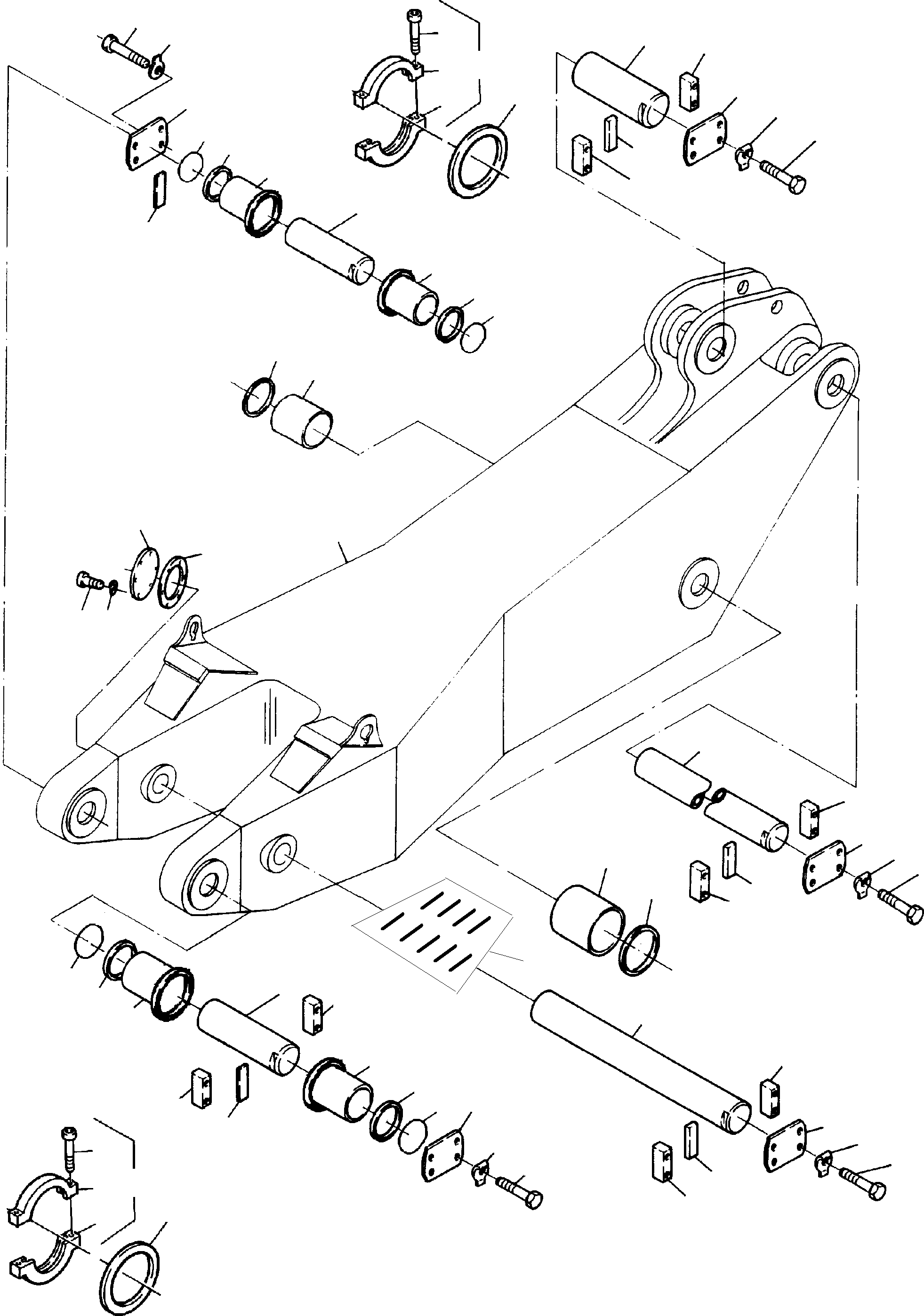 Komatsu parts book diagram for PC3000-1 S/N 06194: BACKHOE STICK