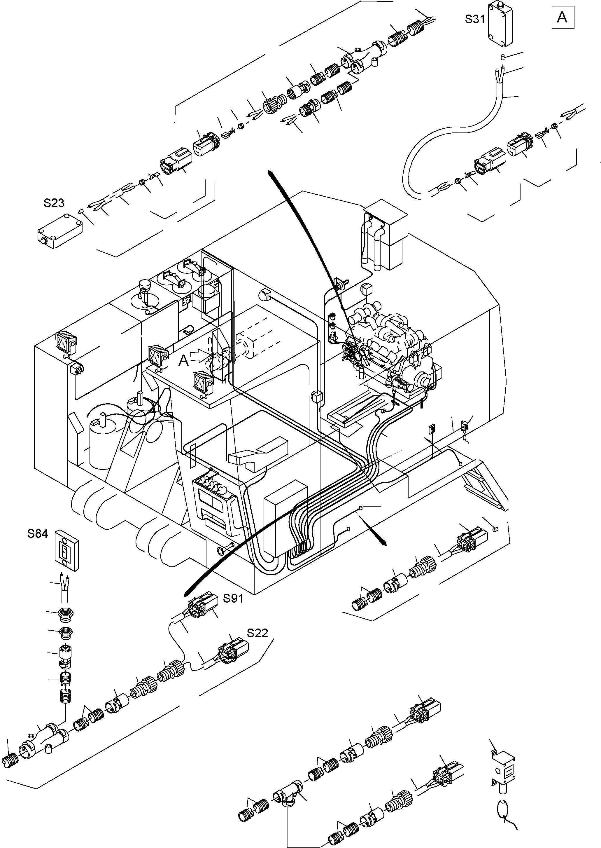 Komatsu parts book diagram for PC3000-1 S/N 06194: ELECTRIC EQUIPMENT