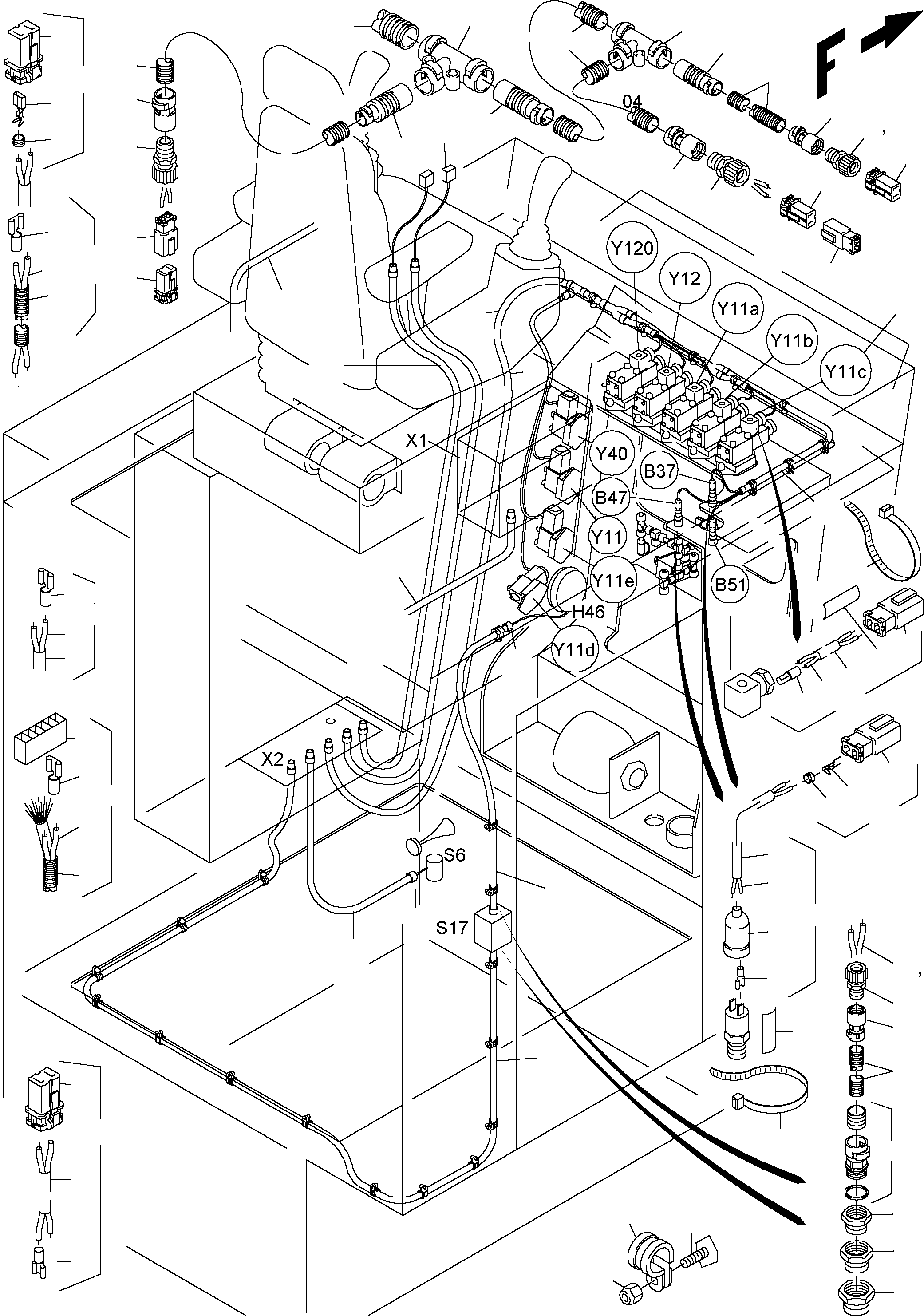 Komatsu parts book diagram for PC3000-1 S/N 06194: ELECTRIC - CAB SUPPORT