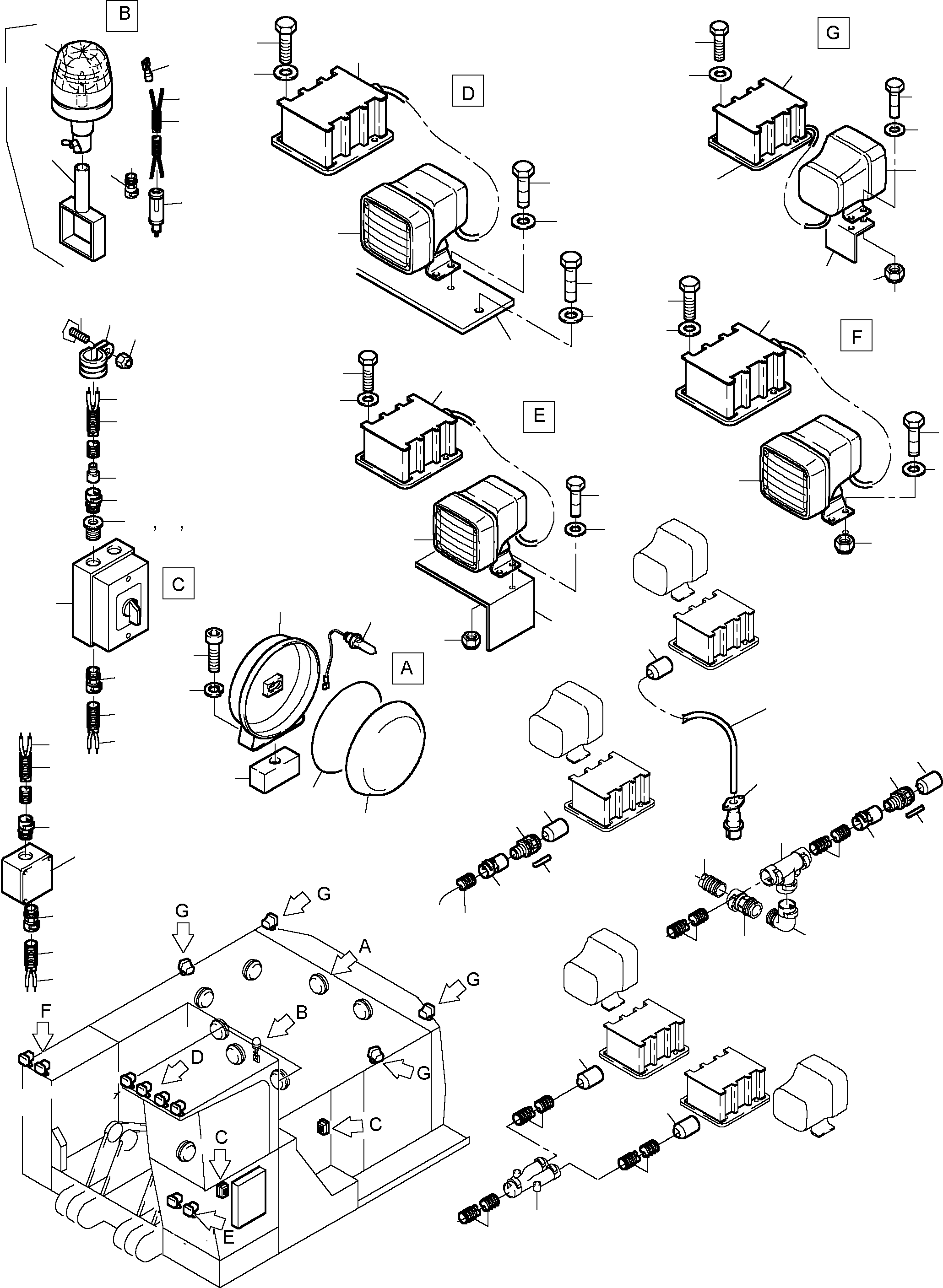 Komatsu parts book diagram for PC3000-1 S/N 06194: LIGHTING EQUIPMENT