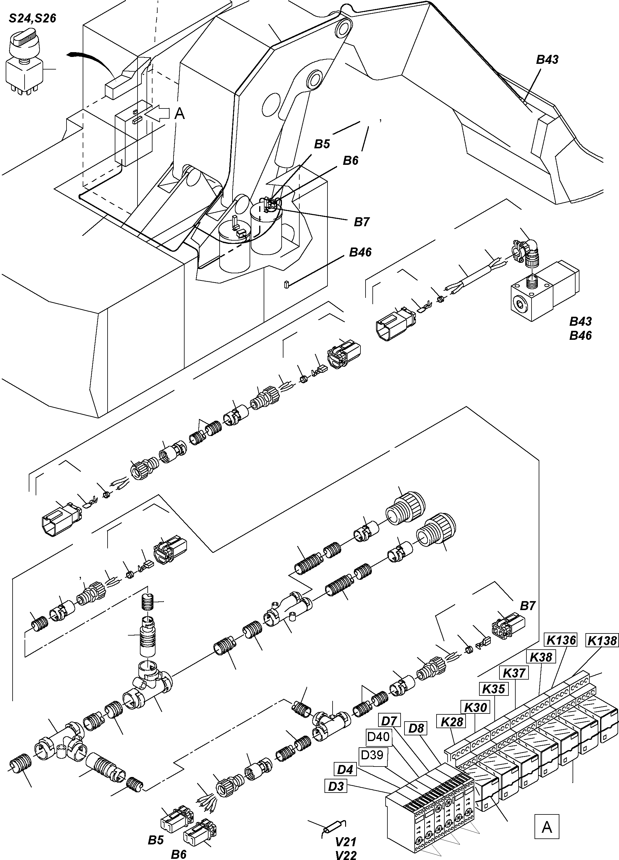 Komatsu parts book diagram for PC3000-1 S/N 06194: ELECTR. PARTS