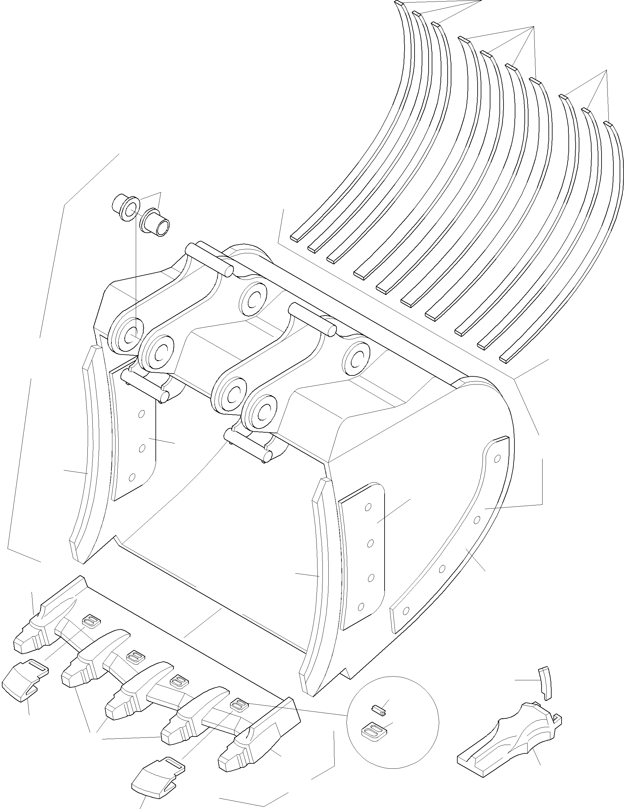 Komatsu parts book diagram for PC3000-1 S/N 06194: BACKHOE 15 CBM