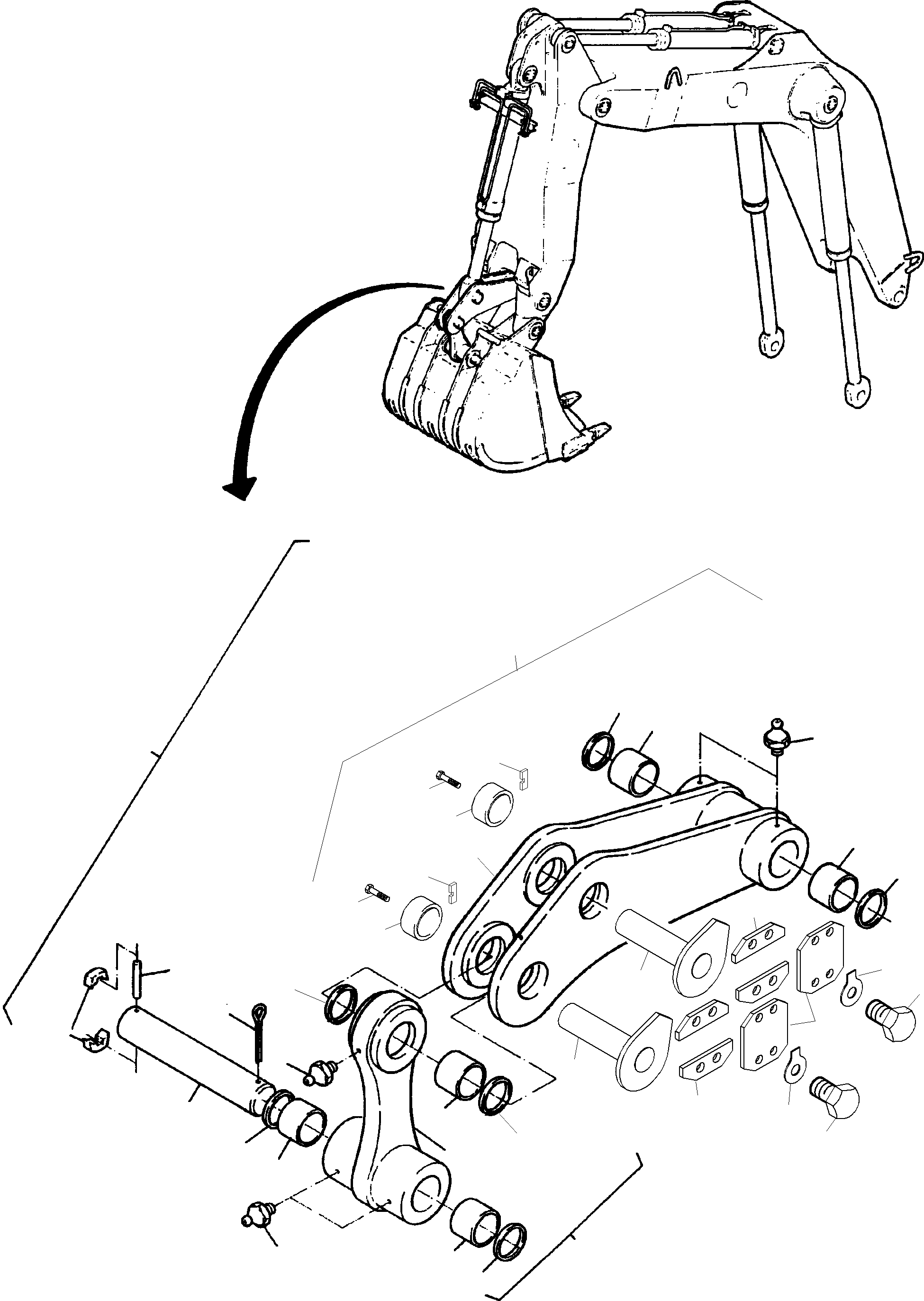 Komatsu parts book diagram for PC3000-1 S/N 06194: STEERING AND ROD