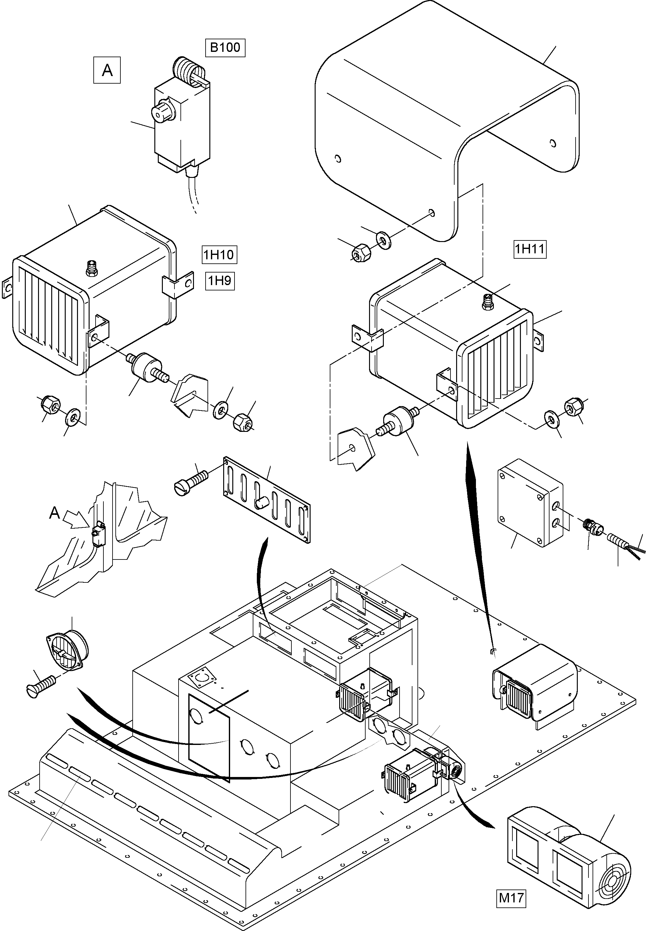 Excavators Mining Komatsu / PC3000-1A S/N 06196(g06196) / Electr. Cab Heater(155-2010a : 155-2010a)