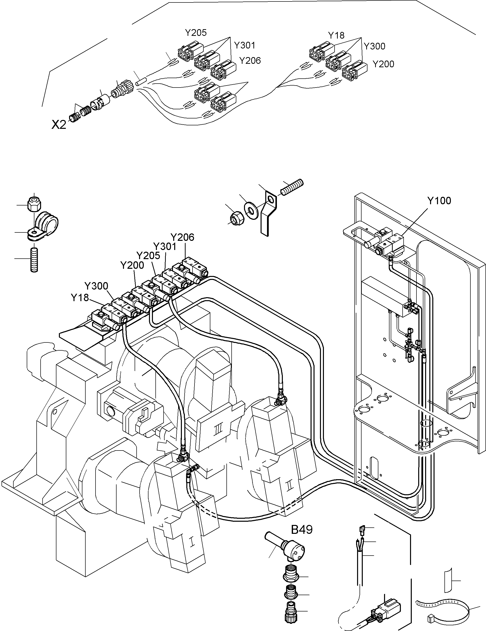 Excavators Mining Komatsu / PC3000-1A S/N 06196(g06196) / Cables - Pump Distributor Gear(155-2155 : 155-2155)