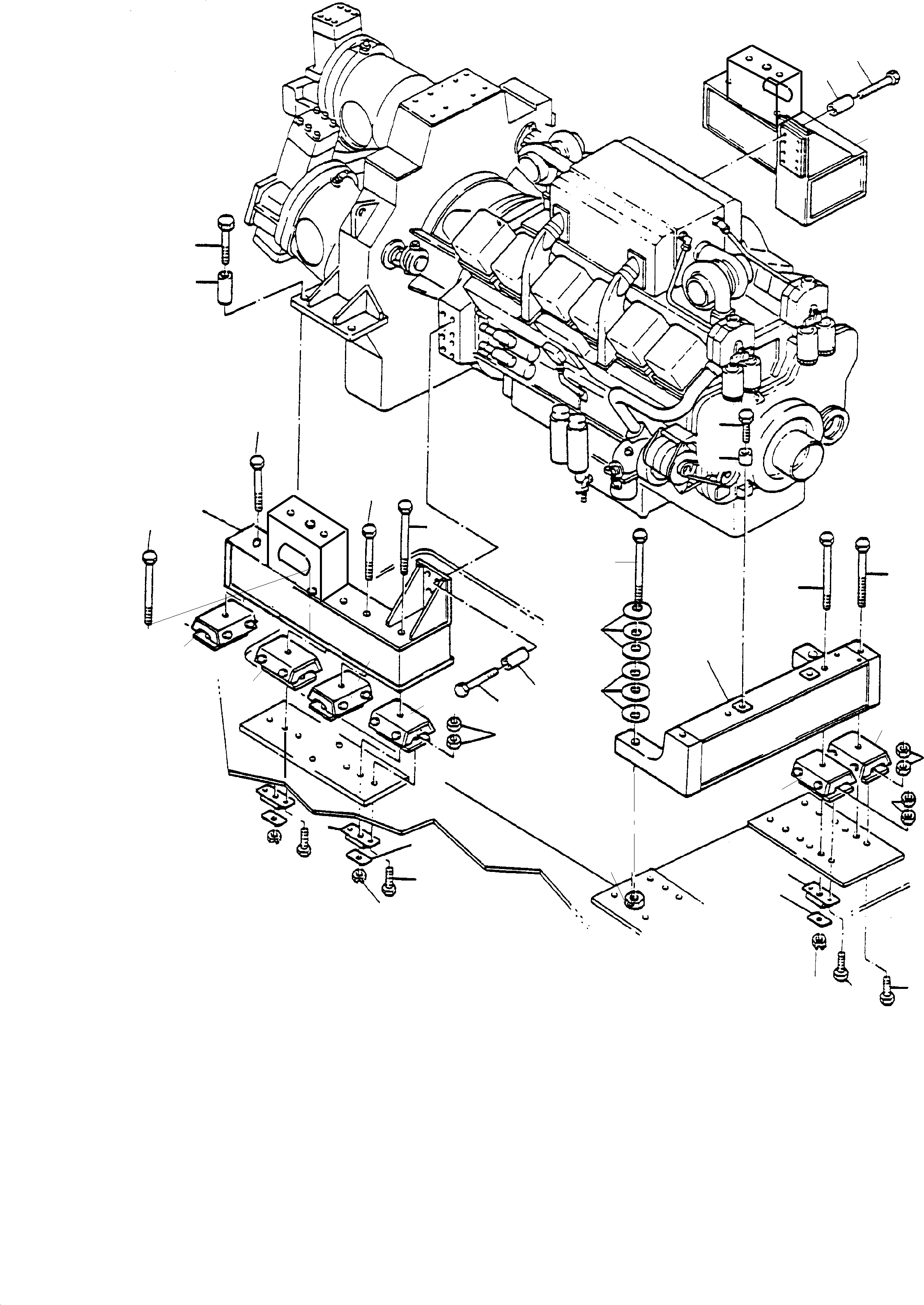 Komatsu parts book diagram for PC3000-1 S/N 06197: DRIVE ASSEMBLY, MOUNTING