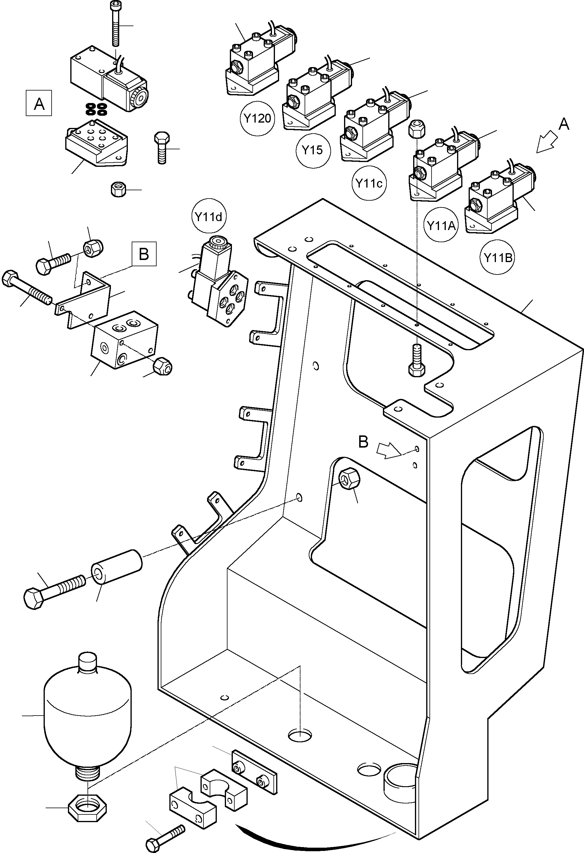 Komatsu parts book diagram for PC3000-1 S/N 06197: PILOT CONTROL PLATE (BE)