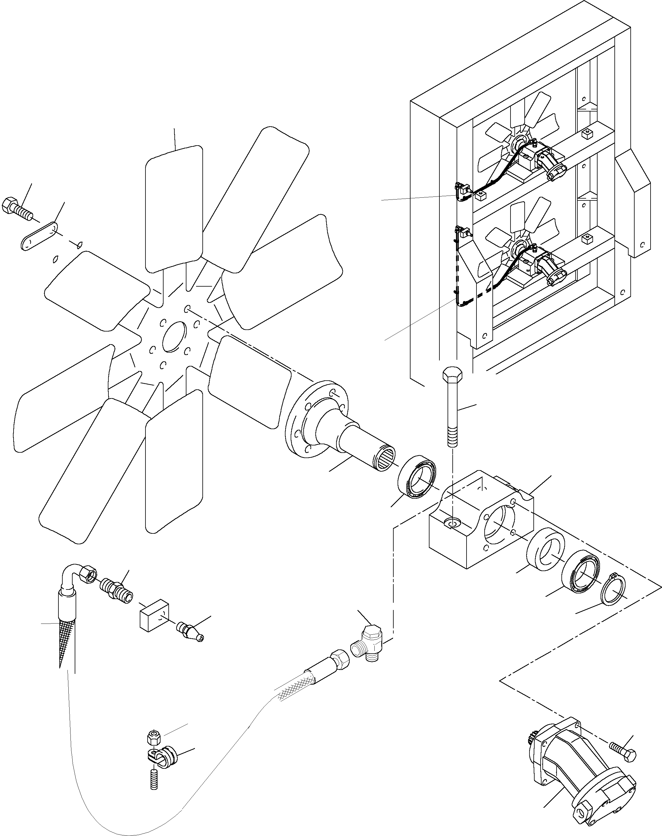 Komatsu parts book diagram for PC3000-1 S/N 06197: OIL COOLER FAN DRIVE