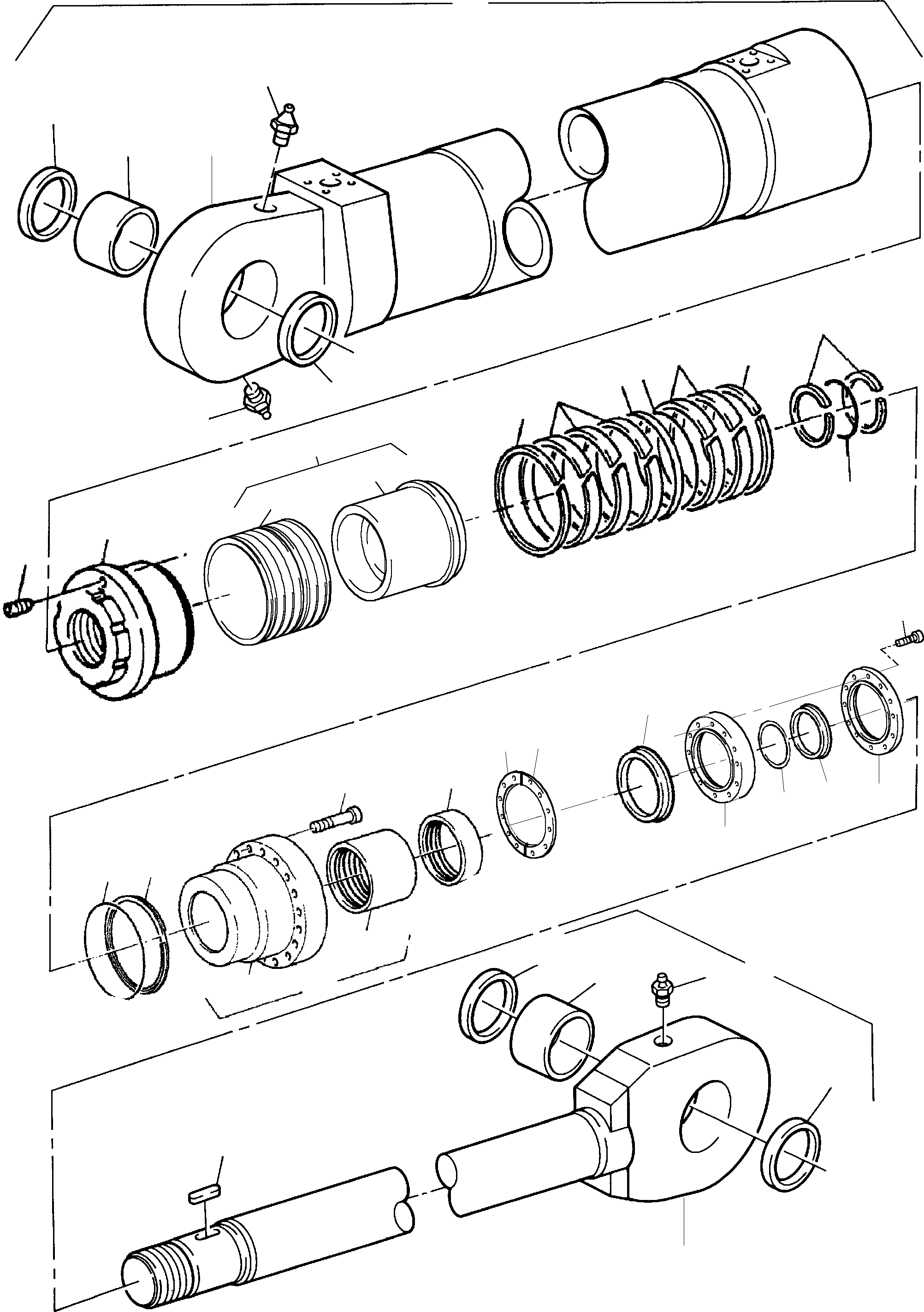 Komatsu parts book diagram for PC3000-1 S/N 06197: HYDRAULIC CYLINDER