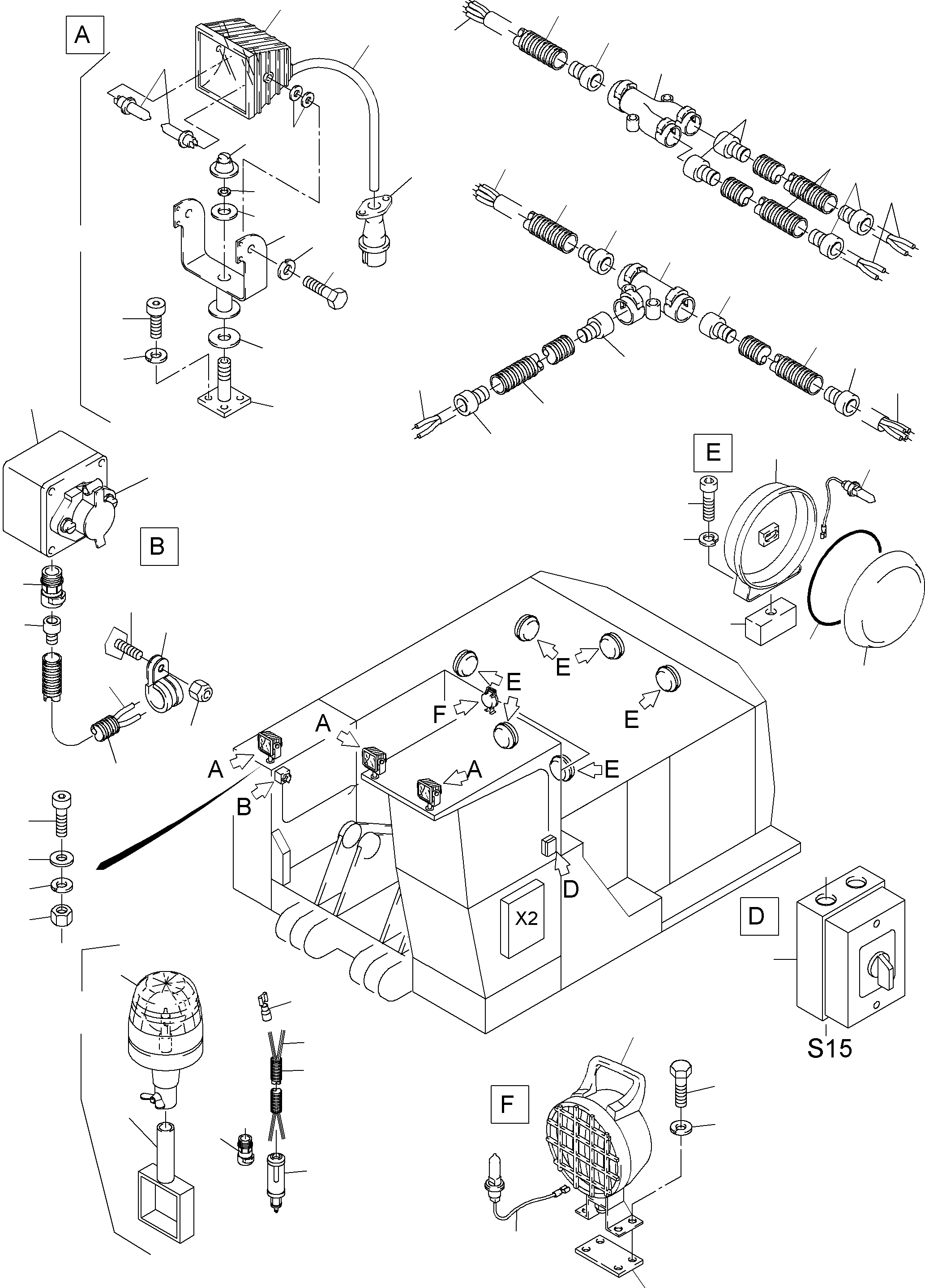 Komatsu parts book diagram for PC3000-1 S/N 06197: LIGHTING EQUIPMENT
