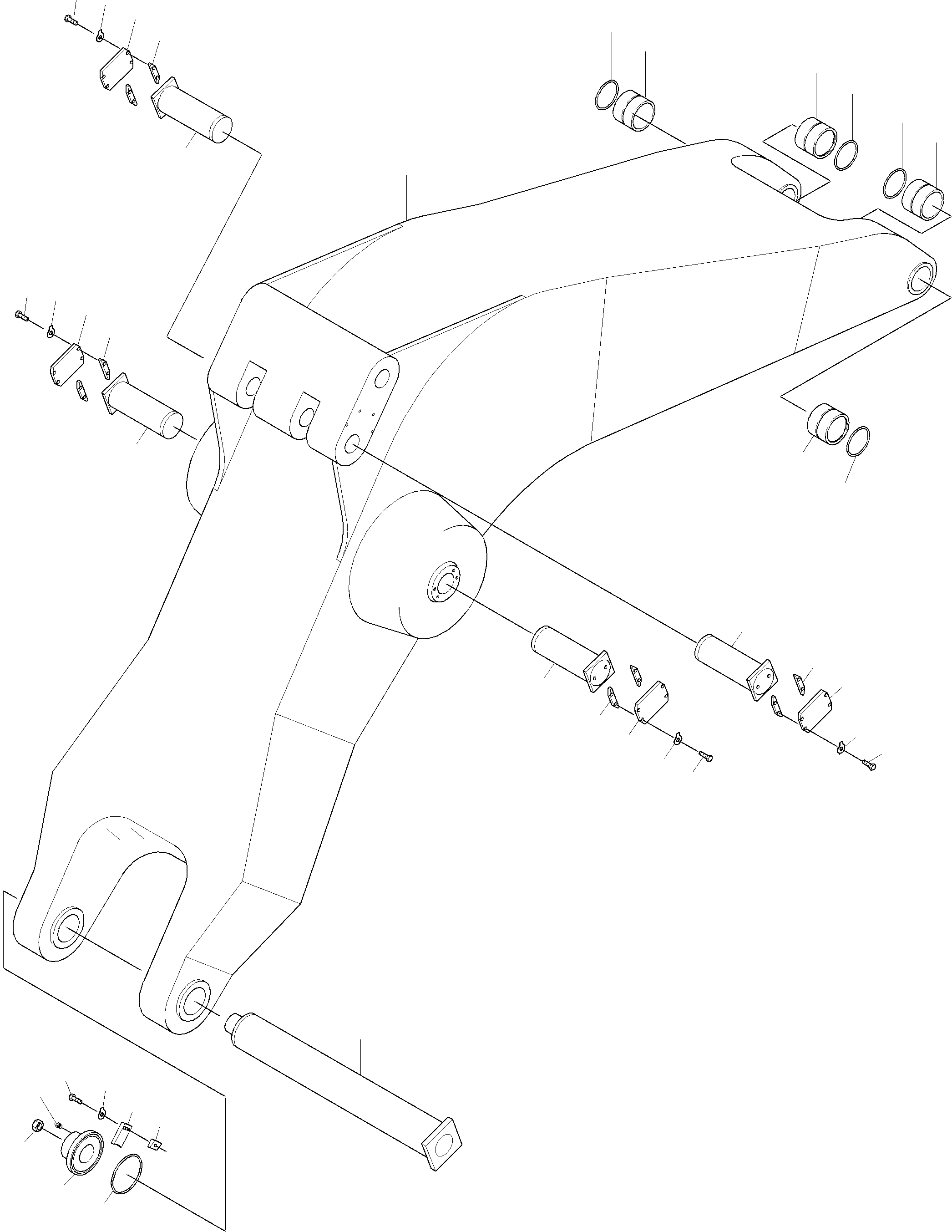 Komatsu parts book diagram for PC3000-1 S/N 06197: BACKHOE BOOM 8.6M