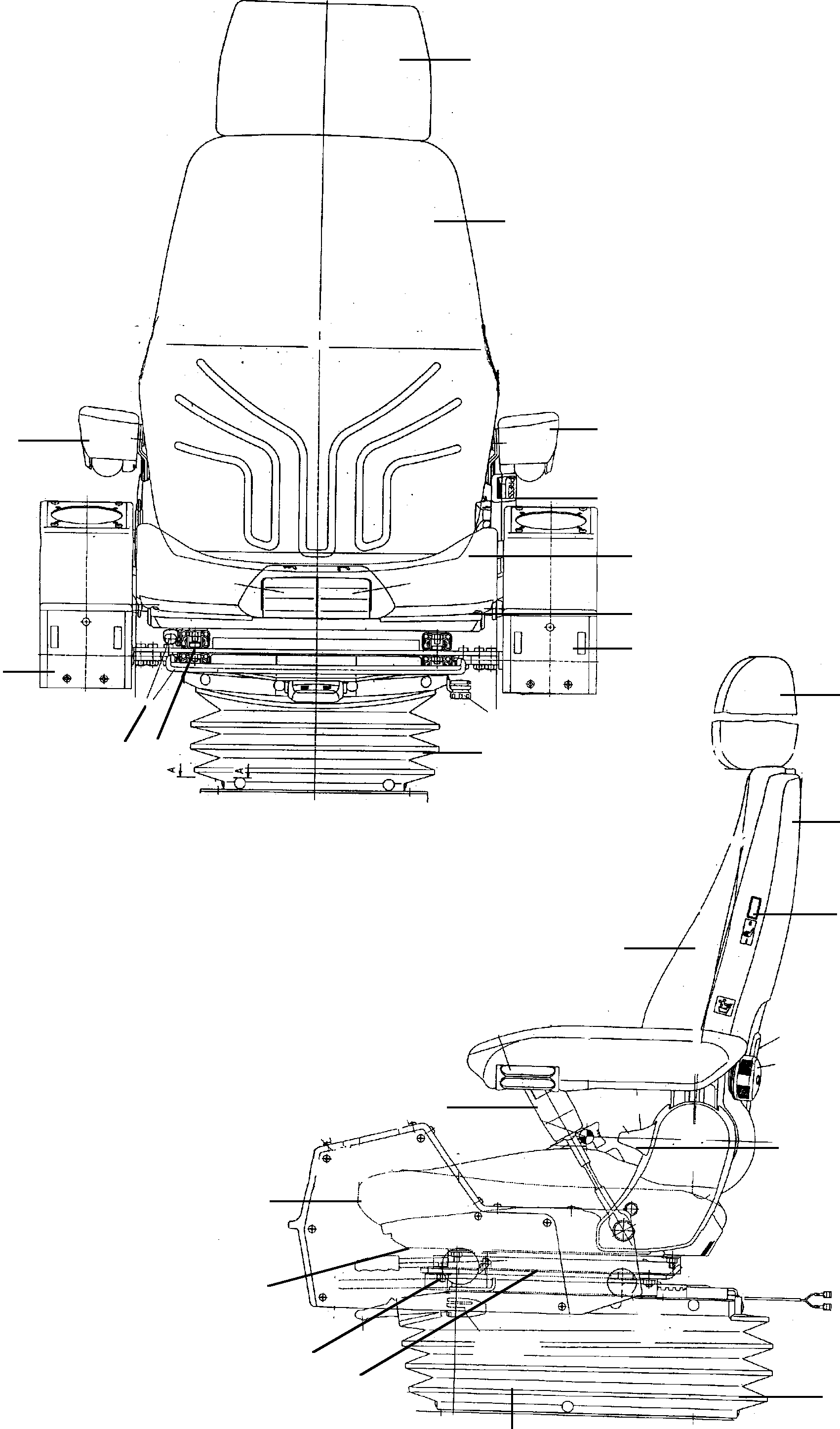 Komatsu parts book diagram for PC3000-1 S/N 06206: OPERATOR'S SEAT