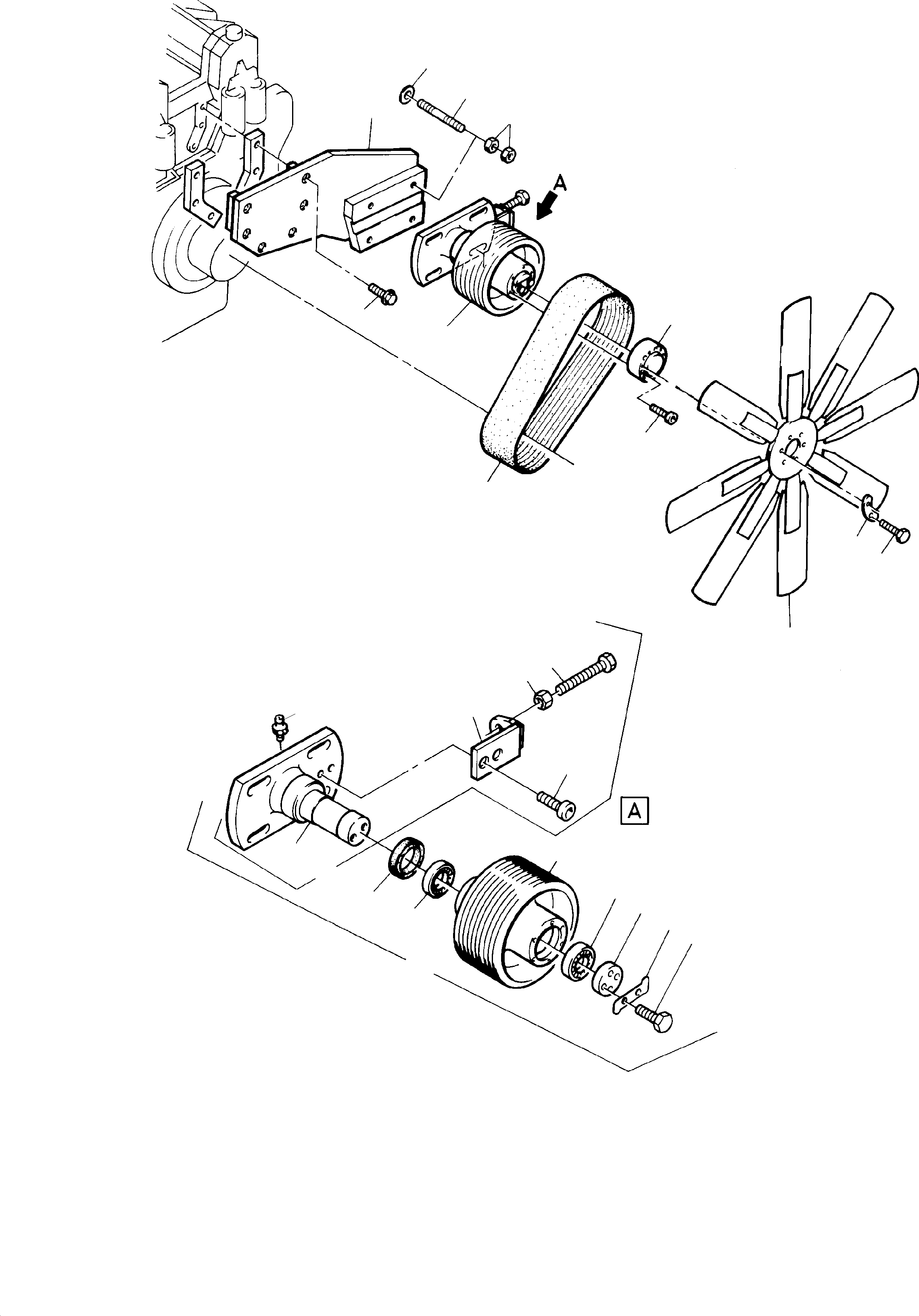Komatsu parts book diagram for PC3000-1 S/N 06206: FAN DRIVE
