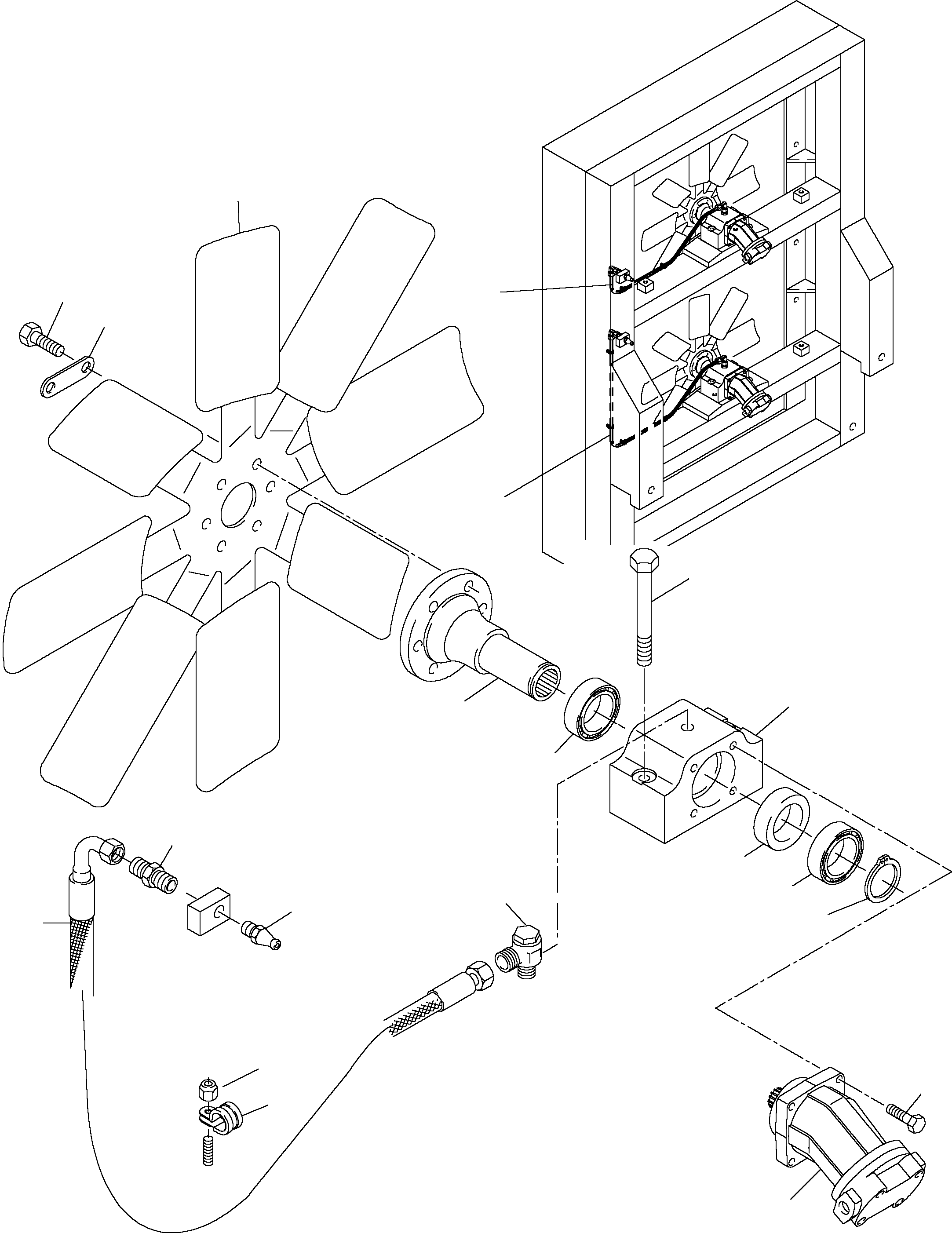 Komatsu parts book diagram for PC3000-1 S/N 06206: OIL COOLER FAN DRIVE