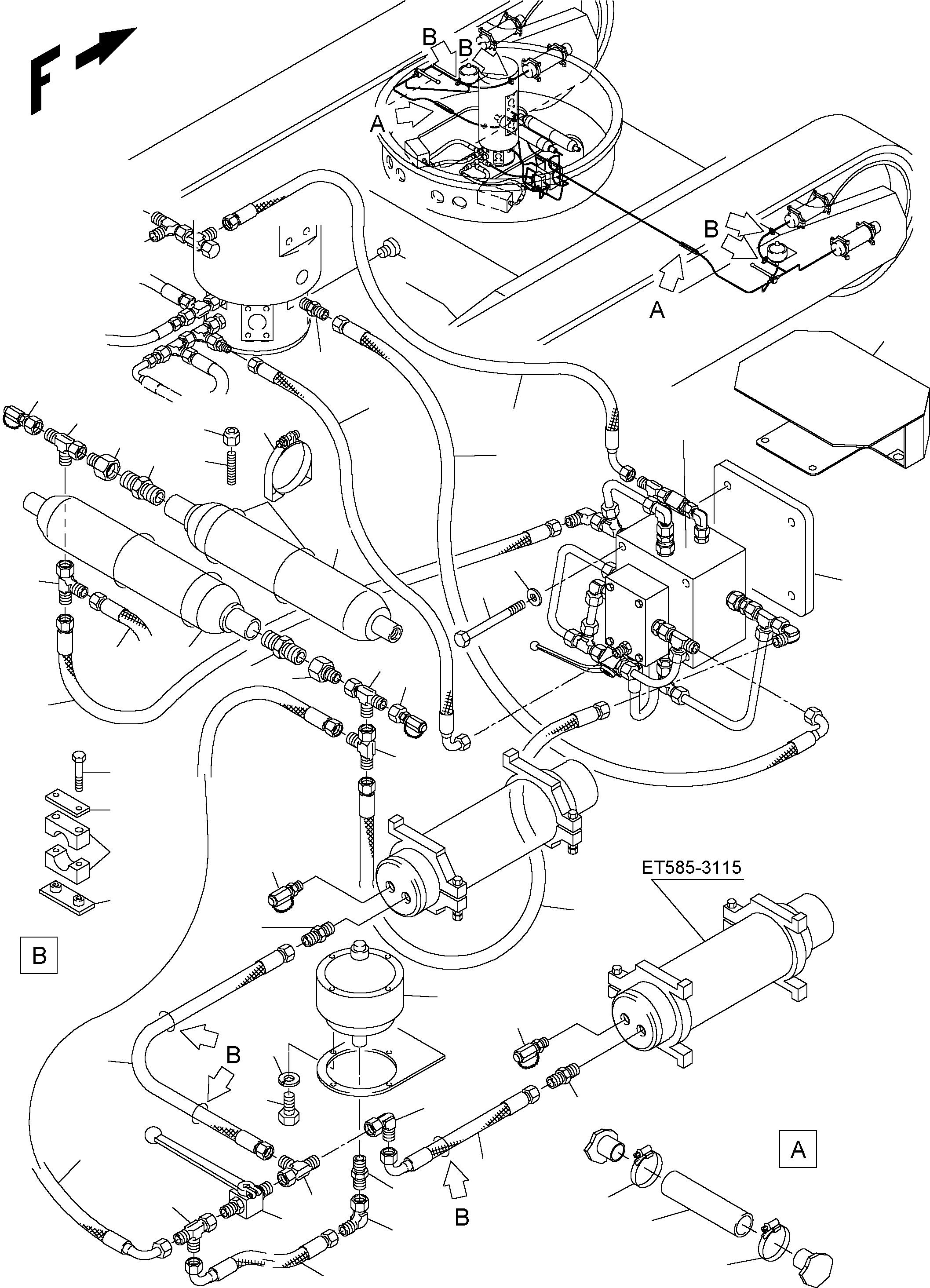 Komatsu parts book diagram for PC3000-1 S/N 06206: TRACK ADJUSTER
