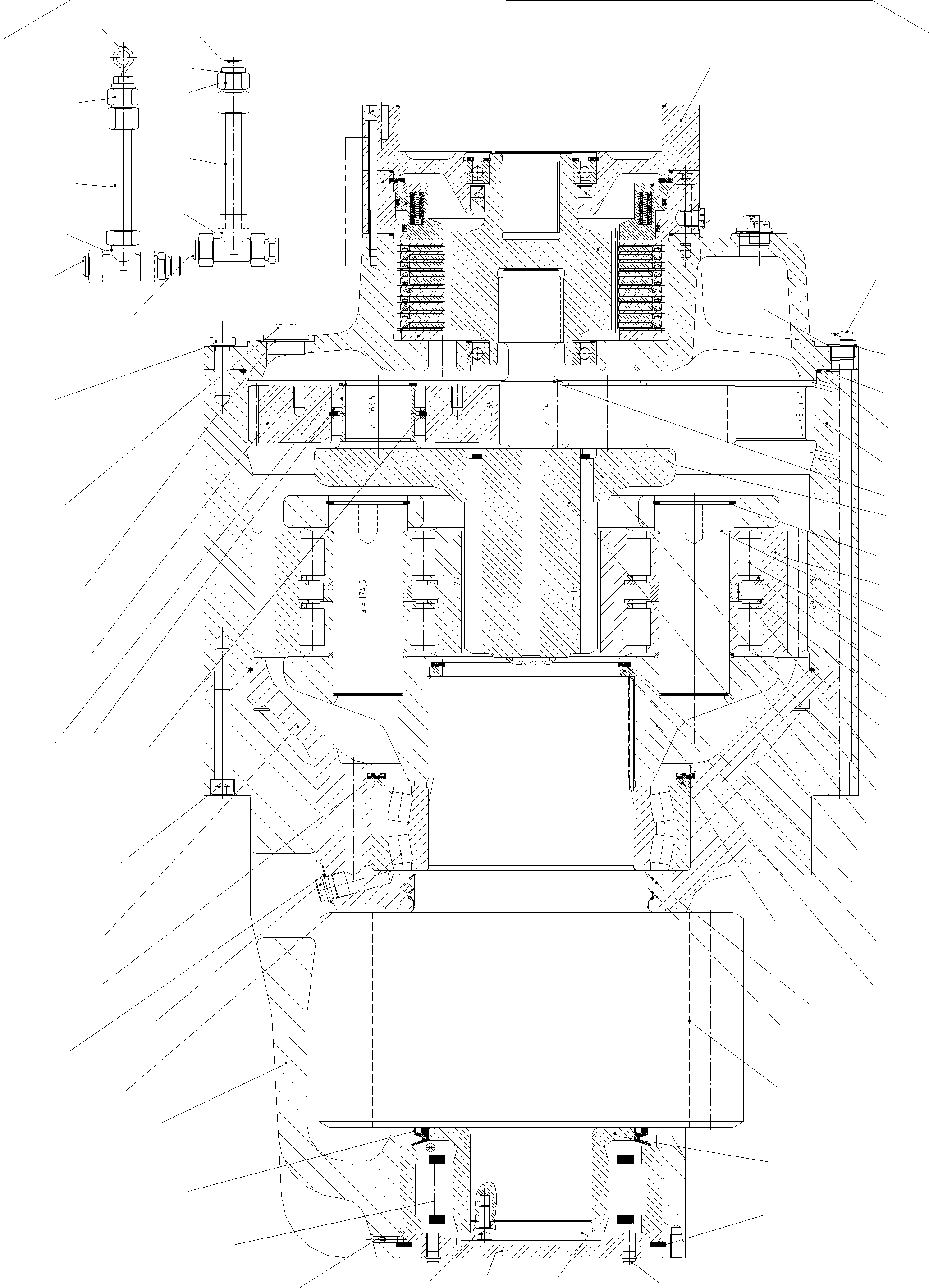 Komatsu parts book diagram for PC3000-1 S/N 06206: SLEW GEARBOX WITH BRAKE