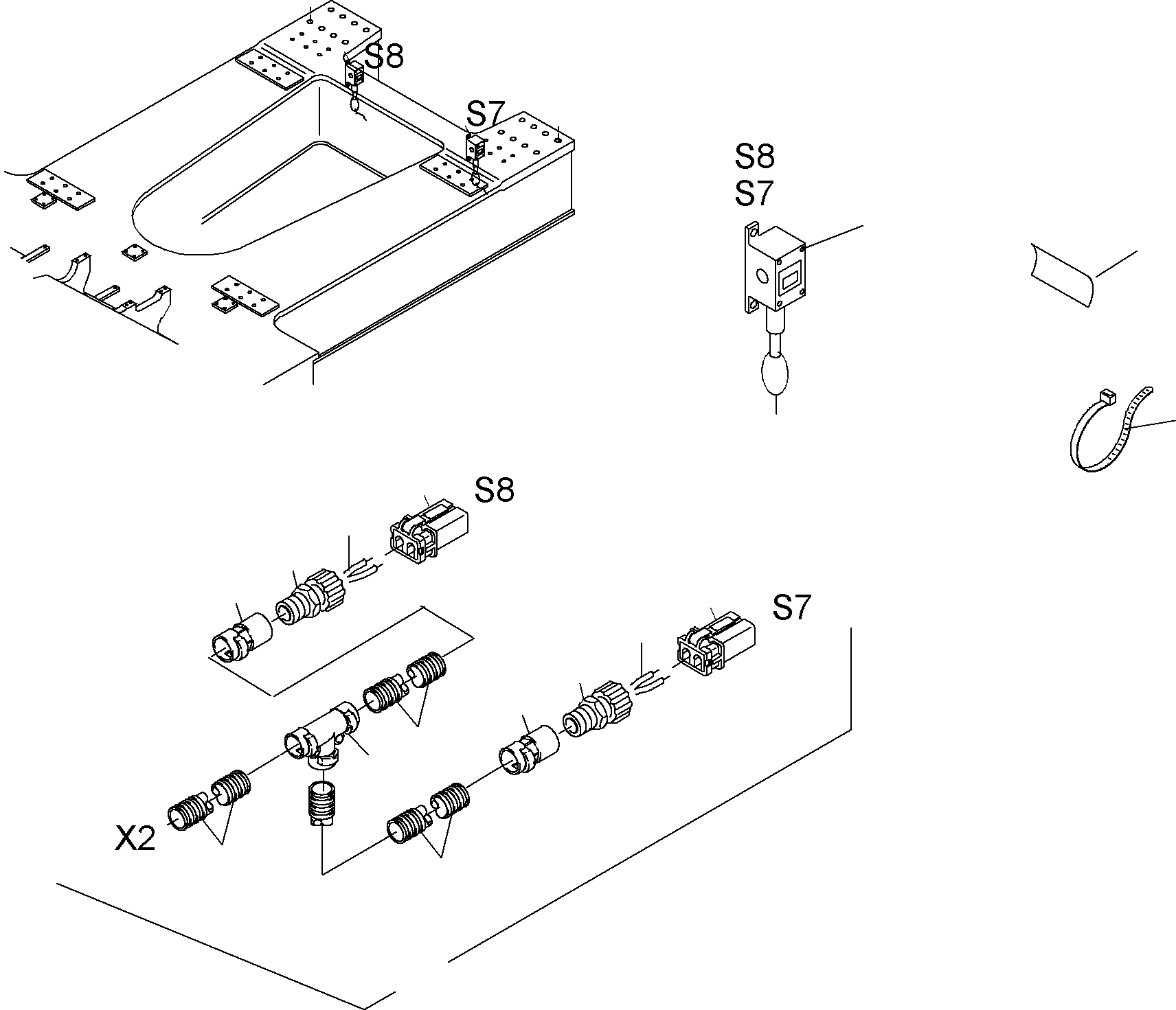 Komatsu parts book diagram for PC3000-1 S/N 06206: WARNING SYSTEM ASSY.