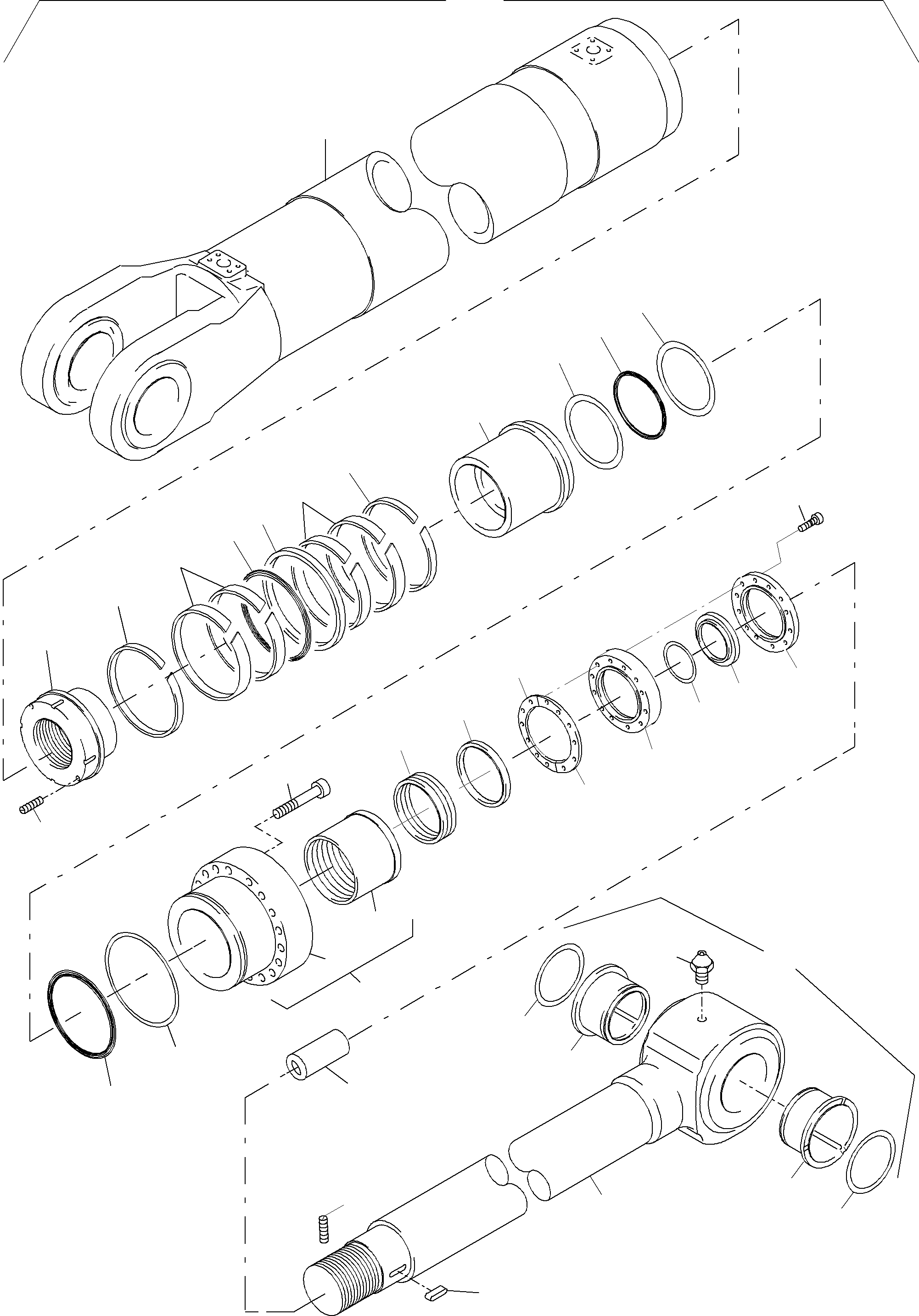 Komatsu parts book diagram for PC3000-1 S/N 06206: HYDRAULIC CYLINDER