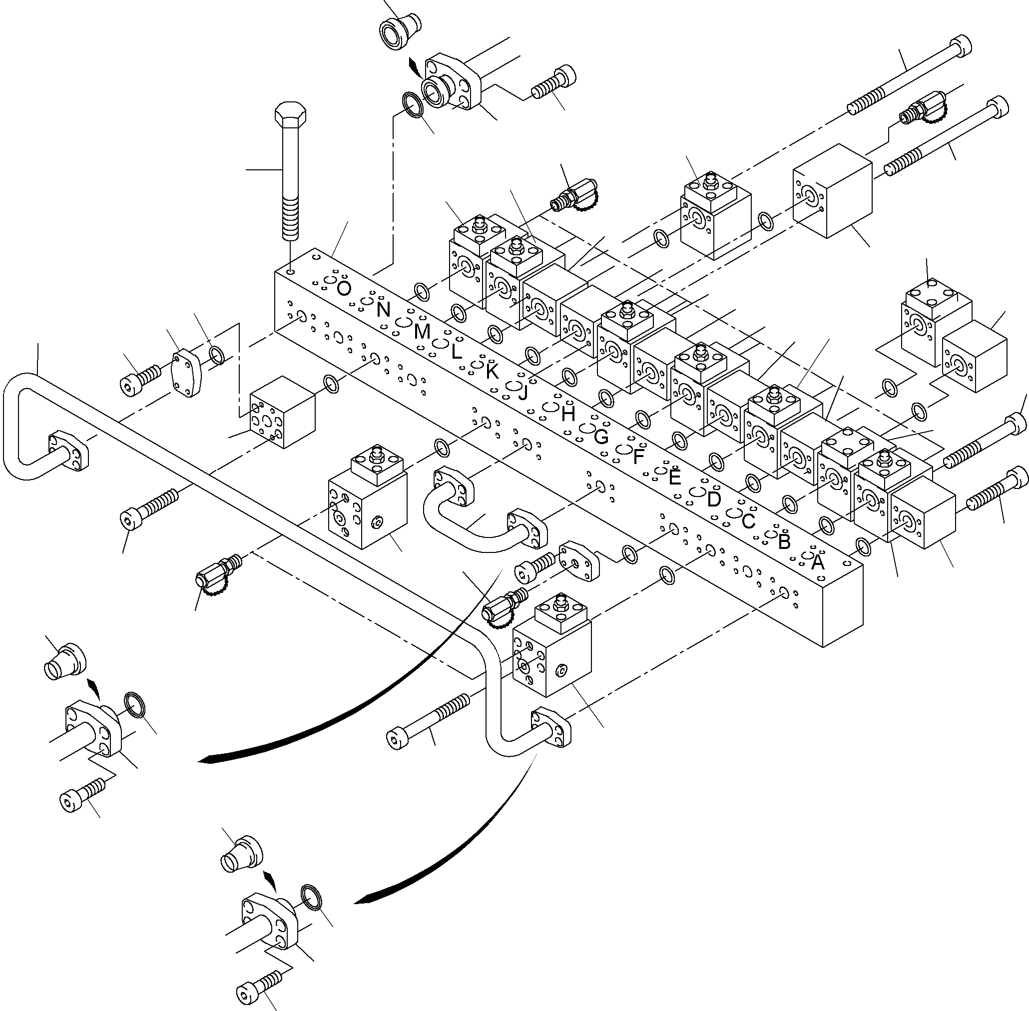 Komatsu parts book diagram for PC3000-1 S/N 06206: MANIFOLD