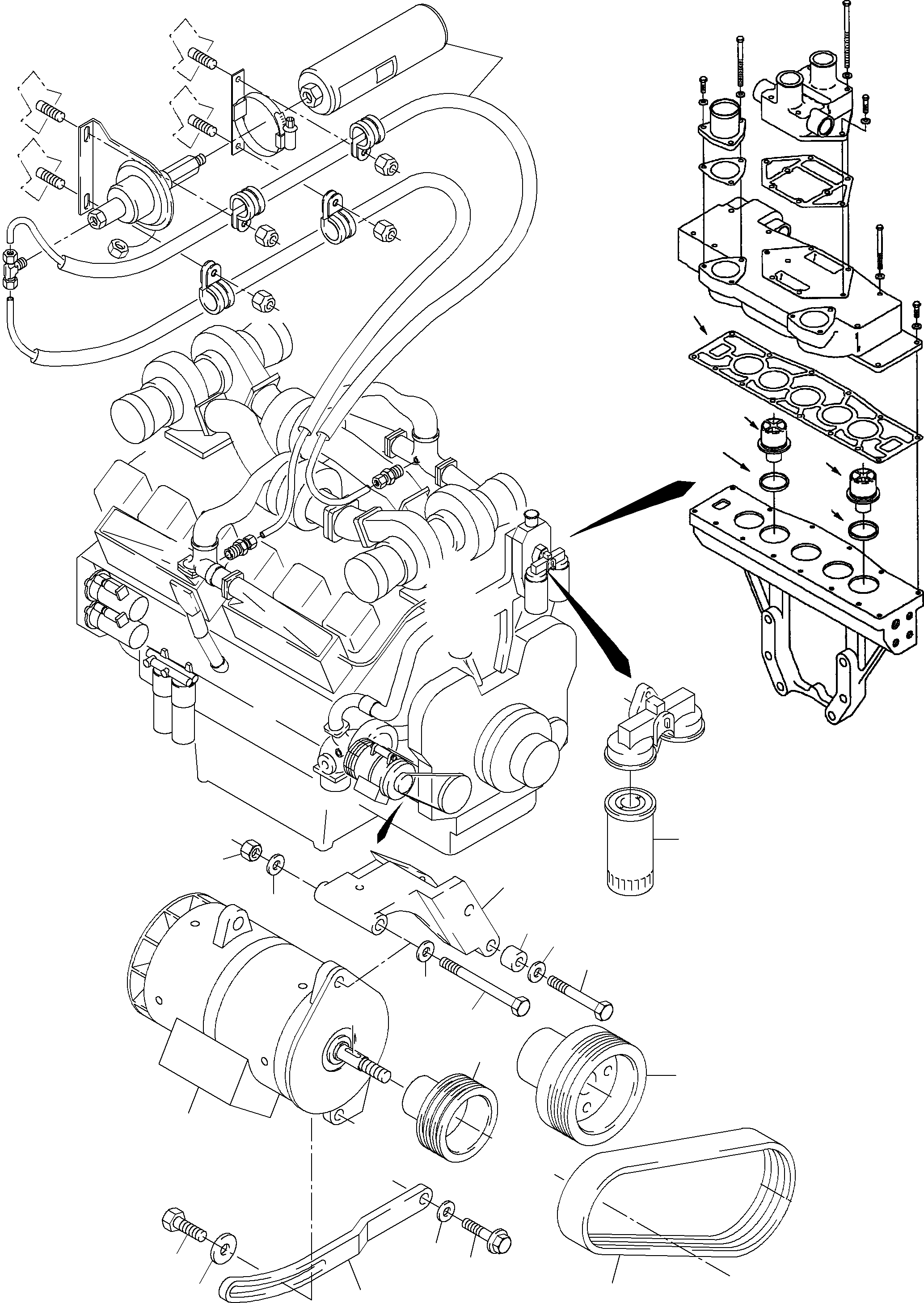 Komatsu parts book diagram for PC3000-1 S/N 06209: DIESEL ENGINE