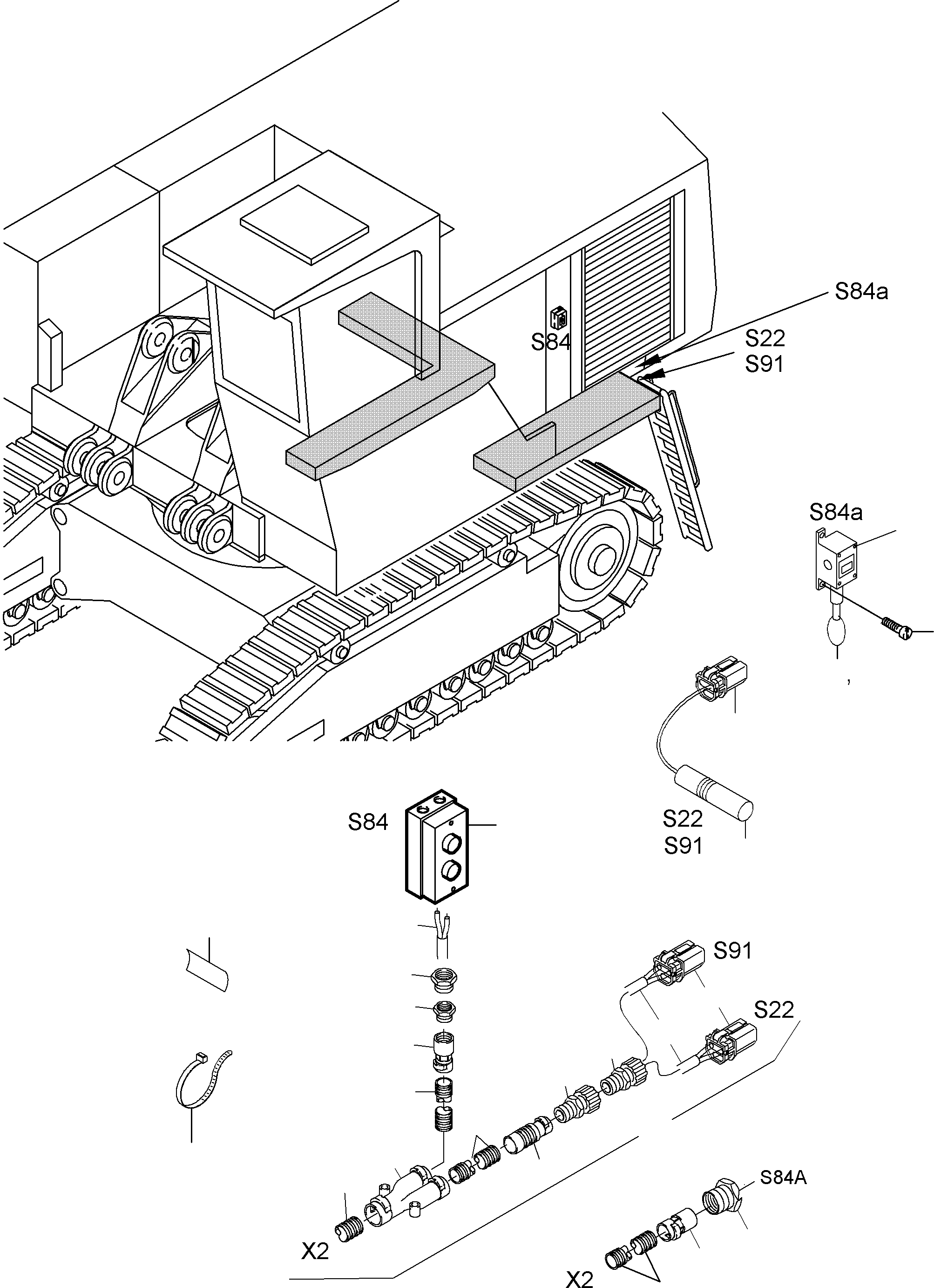 Komatsu parts book diagram for PC3000-1 S/N 06209: ELECTRIC PARTS - LADDER