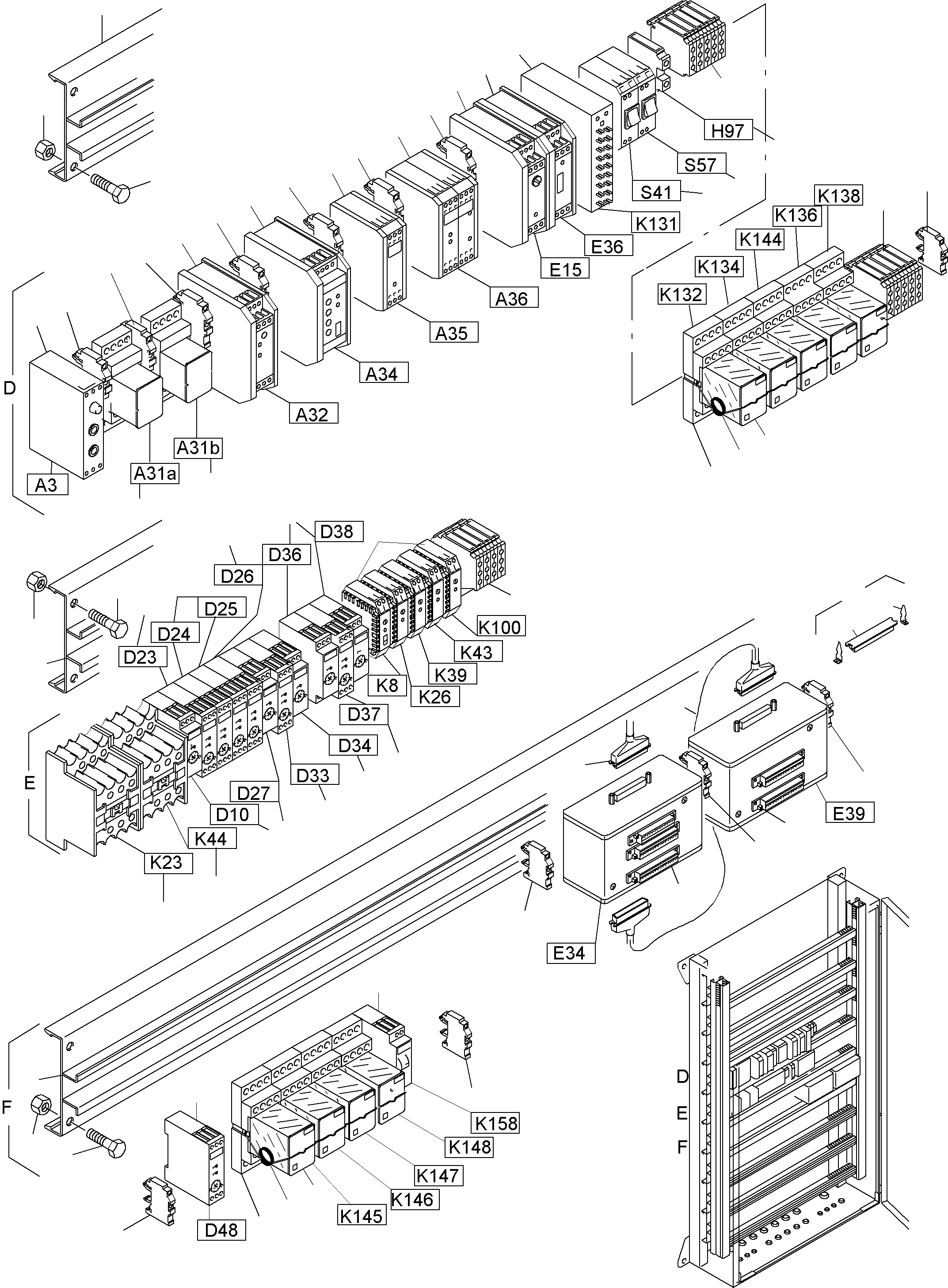 Komatsu parts book diagram for PC3000-1 S/N 06209: MAIN SWITCH BOX IN CAB SUPPORT