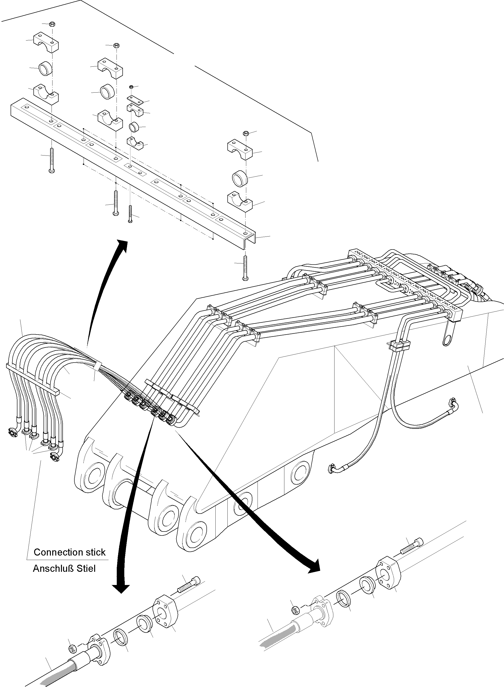 Komatsu parts book diagram for PC3000-1 S/N 06209: BULLCLAM BUCKET BOOM 6M