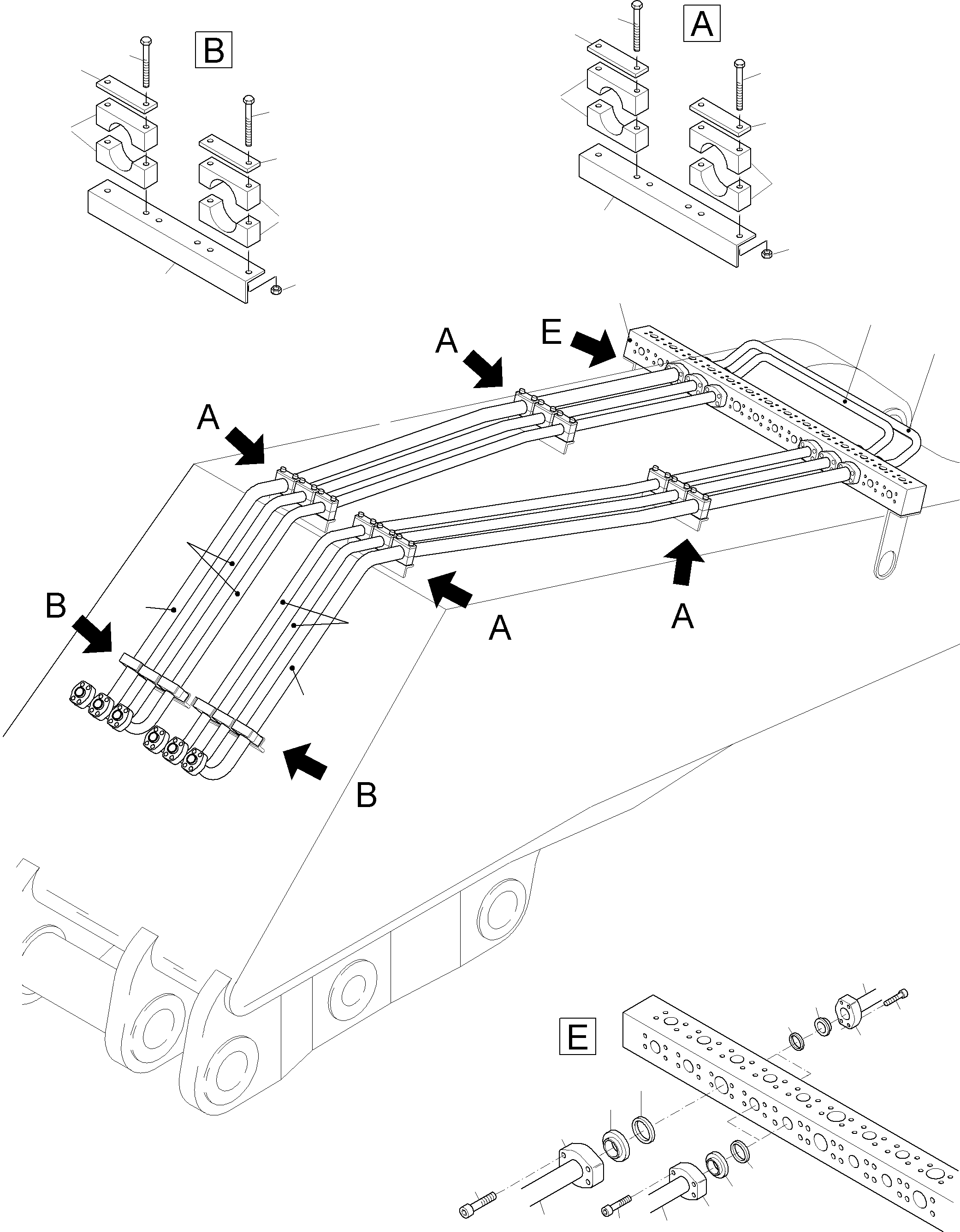 Komatsu parts book diagram for PC3000-1 S/N 06209: BULLCLAM BUCKET BOOM 6M
