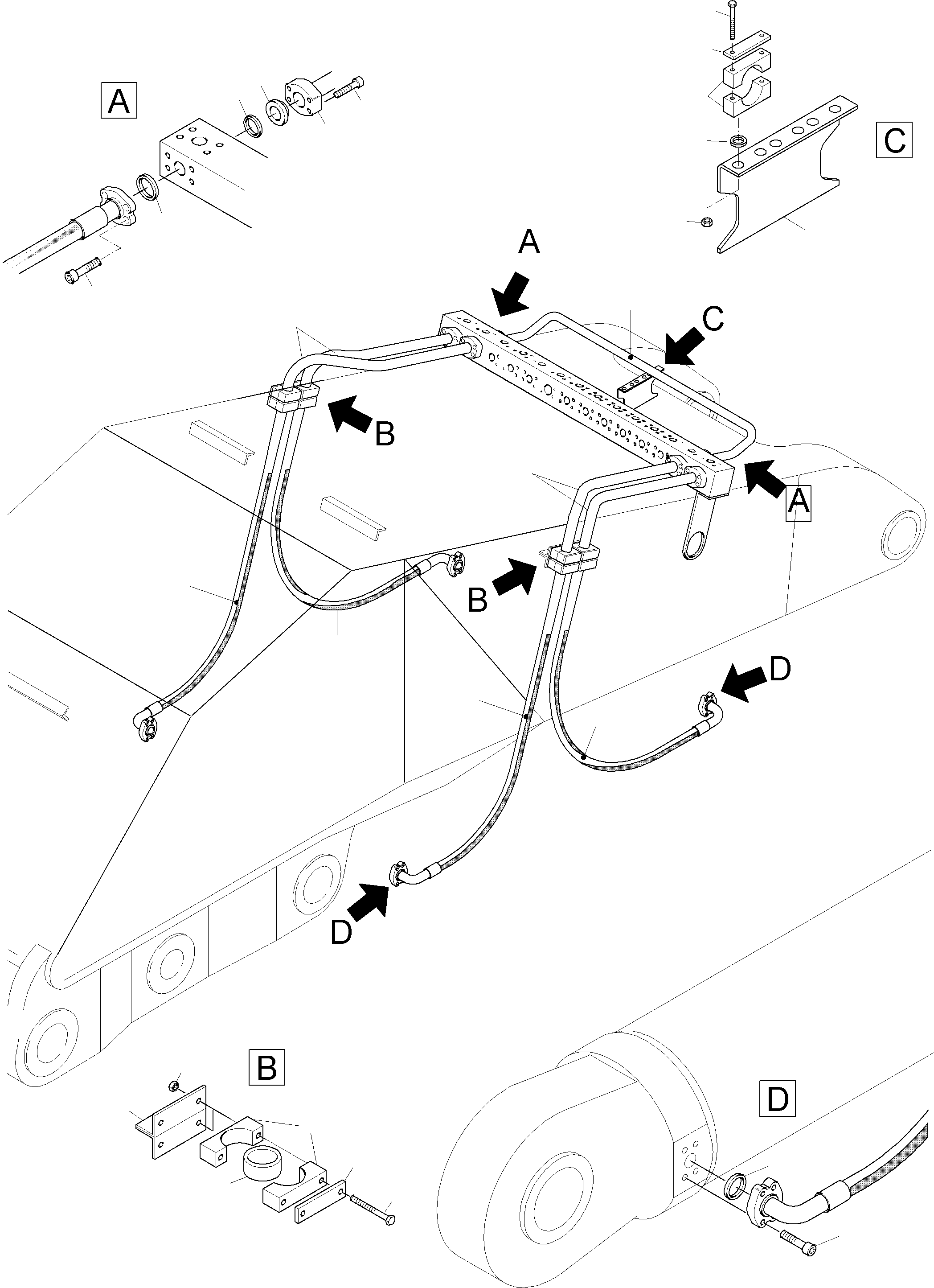 Komatsu parts book diagram for PC3000-1 S/N 06209: BULLCLAM BUCKET BOOM 6M