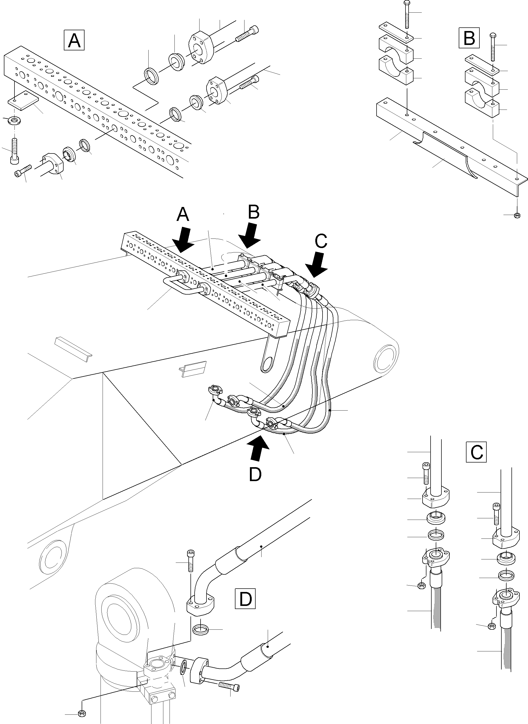 Komatsu parts book diagram for PC3000-1 S/N 06209: BULLCLAM BUCKET BOOM 6M
