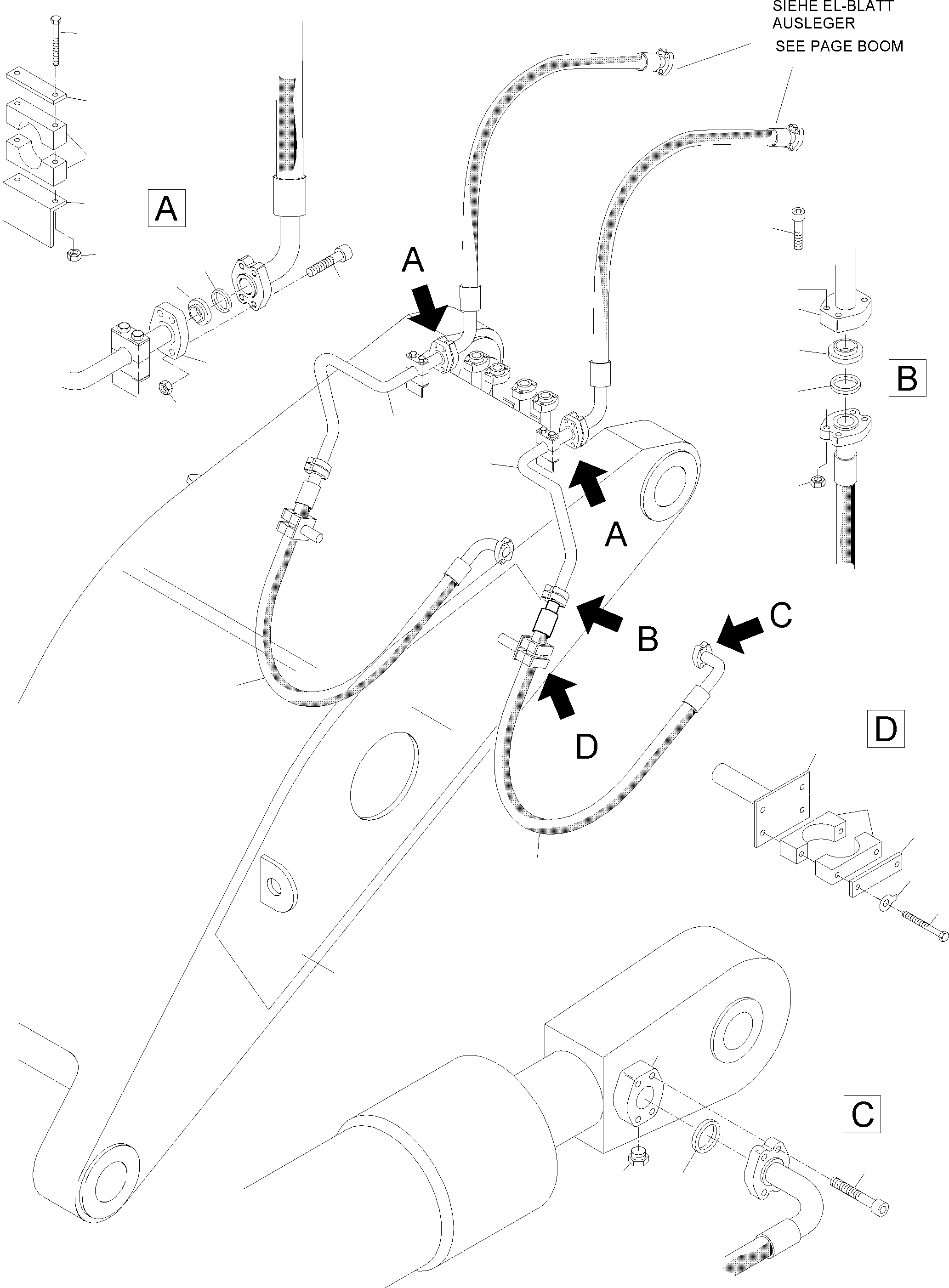 Komatsu parts book diagram for PC3000-1 S/N 06209: BULLCLAM BUCKET STICK 4.3M