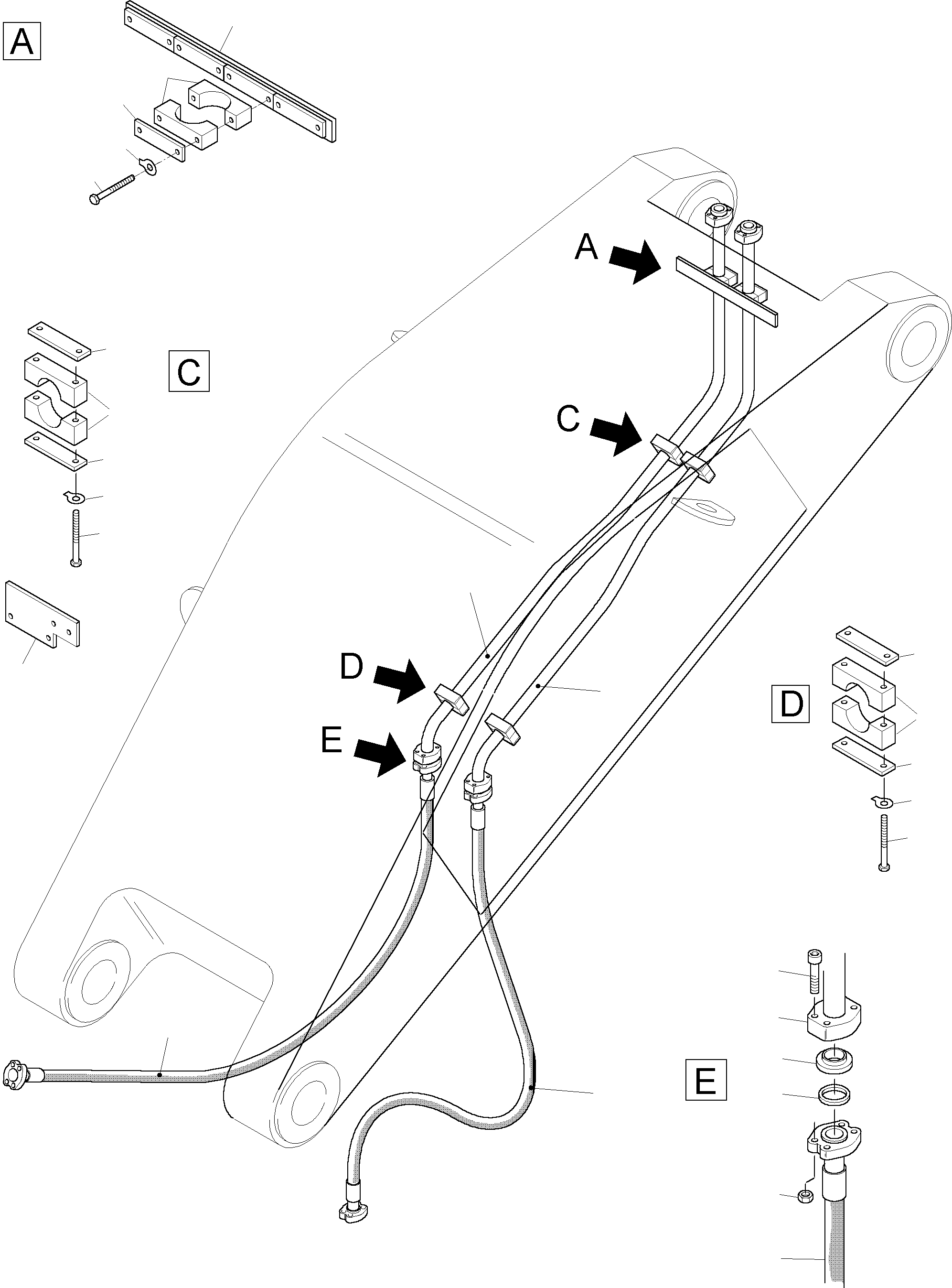 Komatsu parts book diagram for PC3000-1 S/N 06209: BULLCLAM BUCKET STICK 4.3M