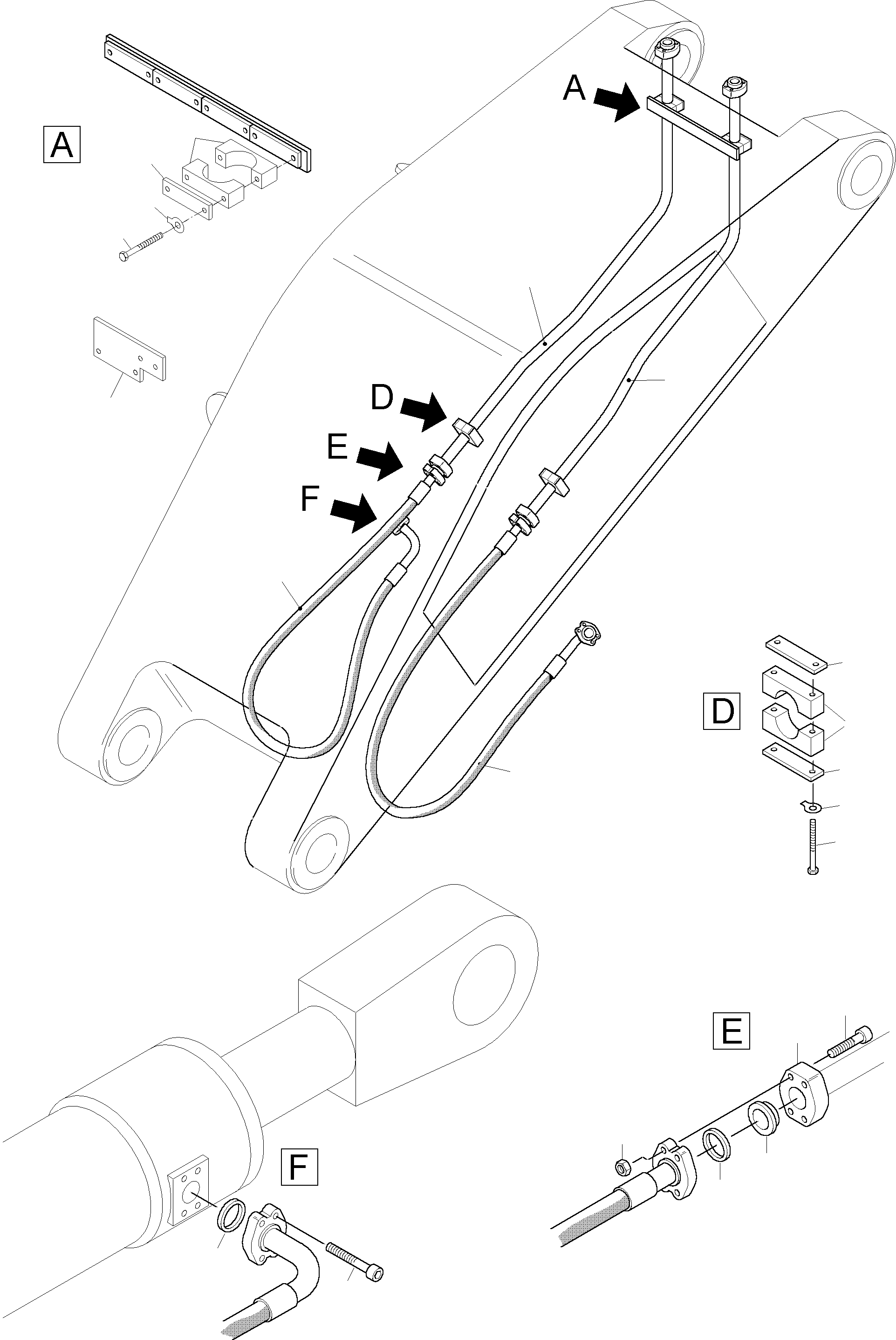 Komatsu parts book diagram for PC3000-1 S/N 06209: BULLCLAM BUCKET STICK 4.3M