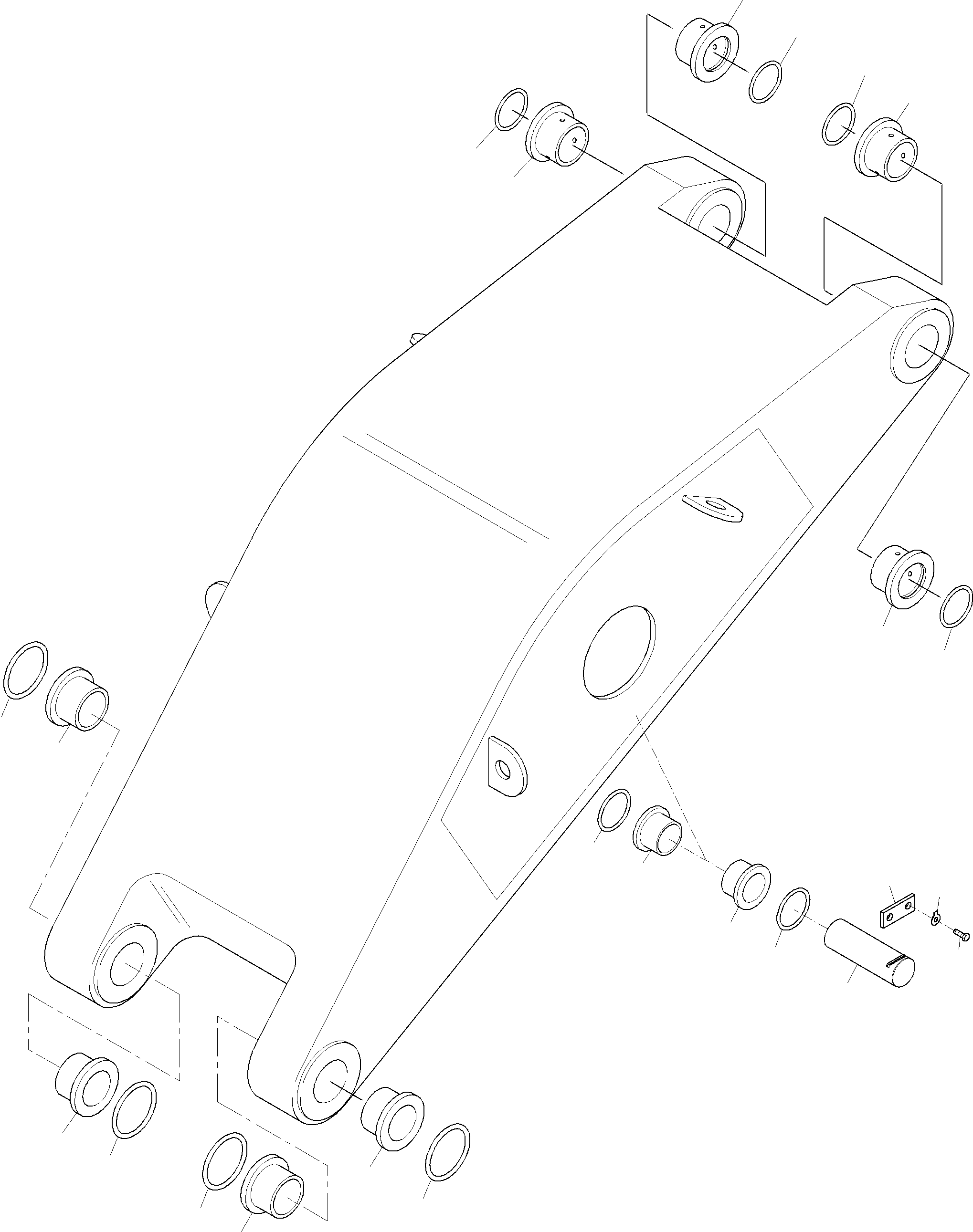 Komatsu parts book diagram for PC3000-1 S/N 06209: BULLCLAM BUCKET STICK 4.3M