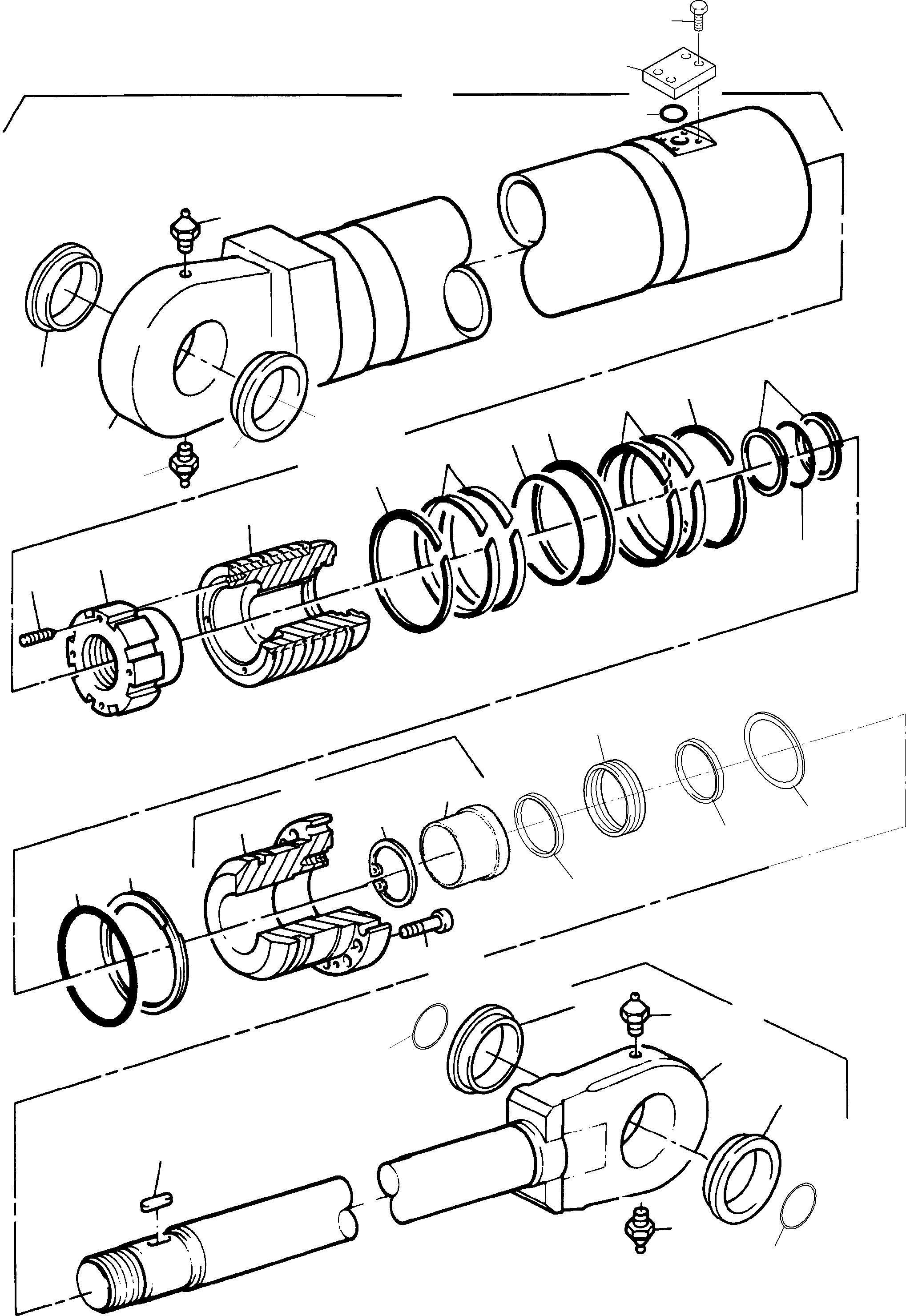 Komatsu parts book diagram for PC3000-1 S/N 06209: HYDR.-CYLINDER