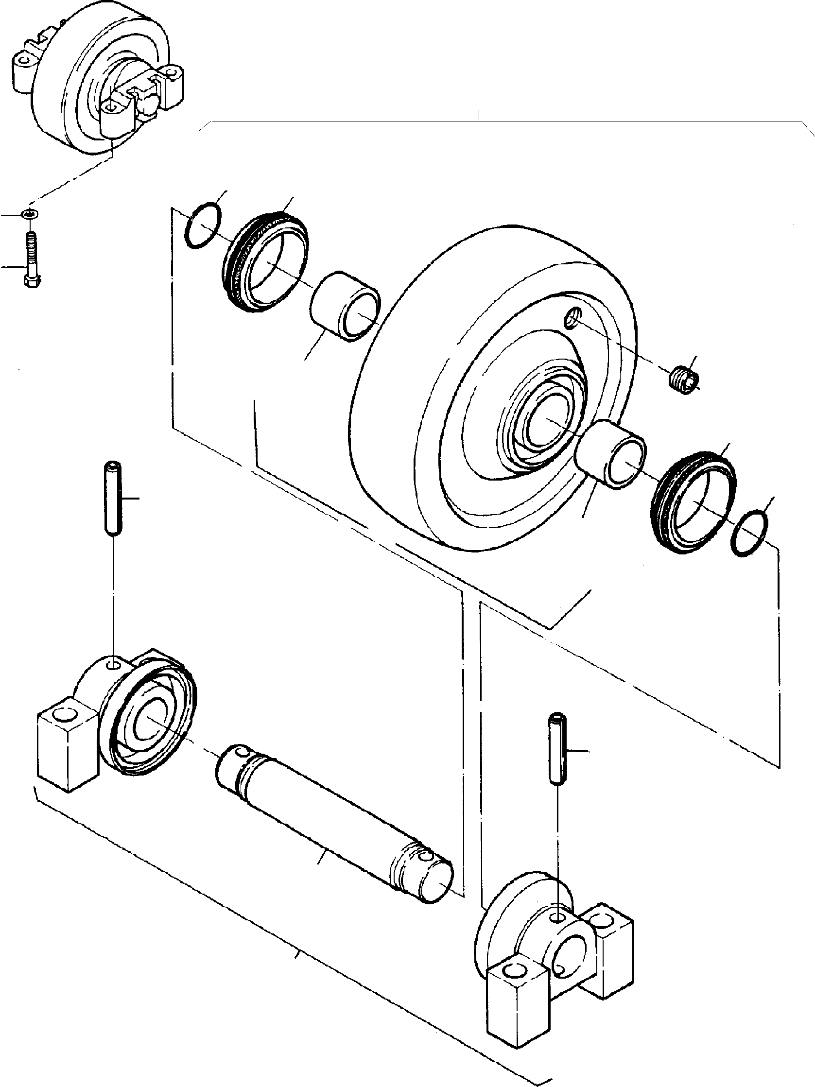 Komatsu parts book diagram for PC3000-1 S/N 06211: TOP ROLLER