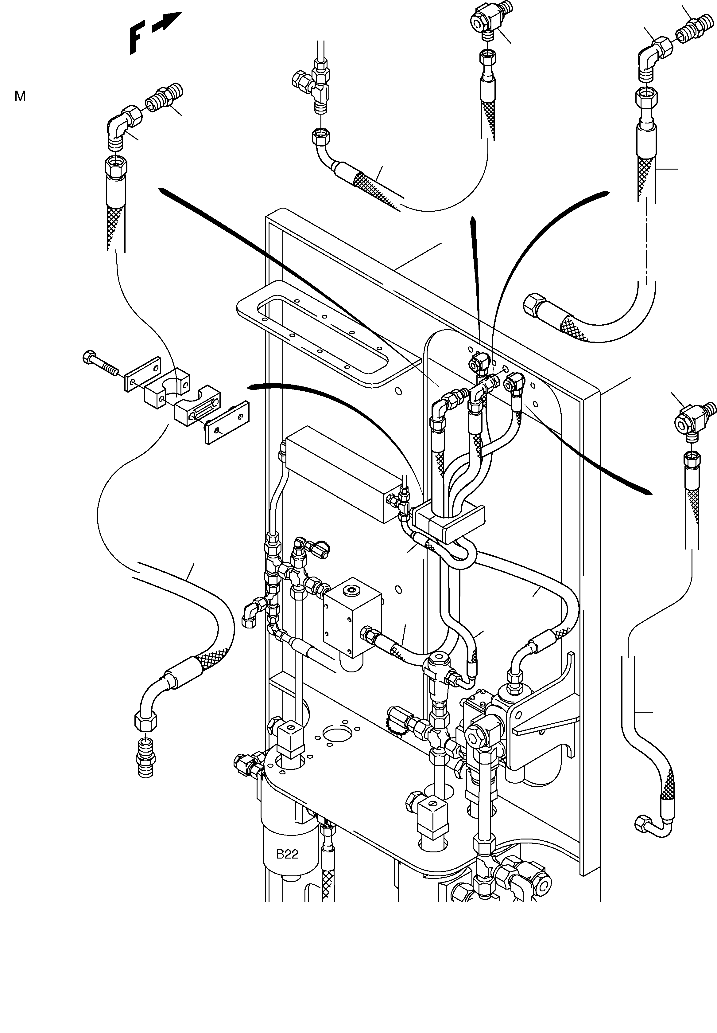 Komatsu parts book diagram for PC3000-1 S/N 06211: TANK LINES CONTROL- AND FILTER PLATE
