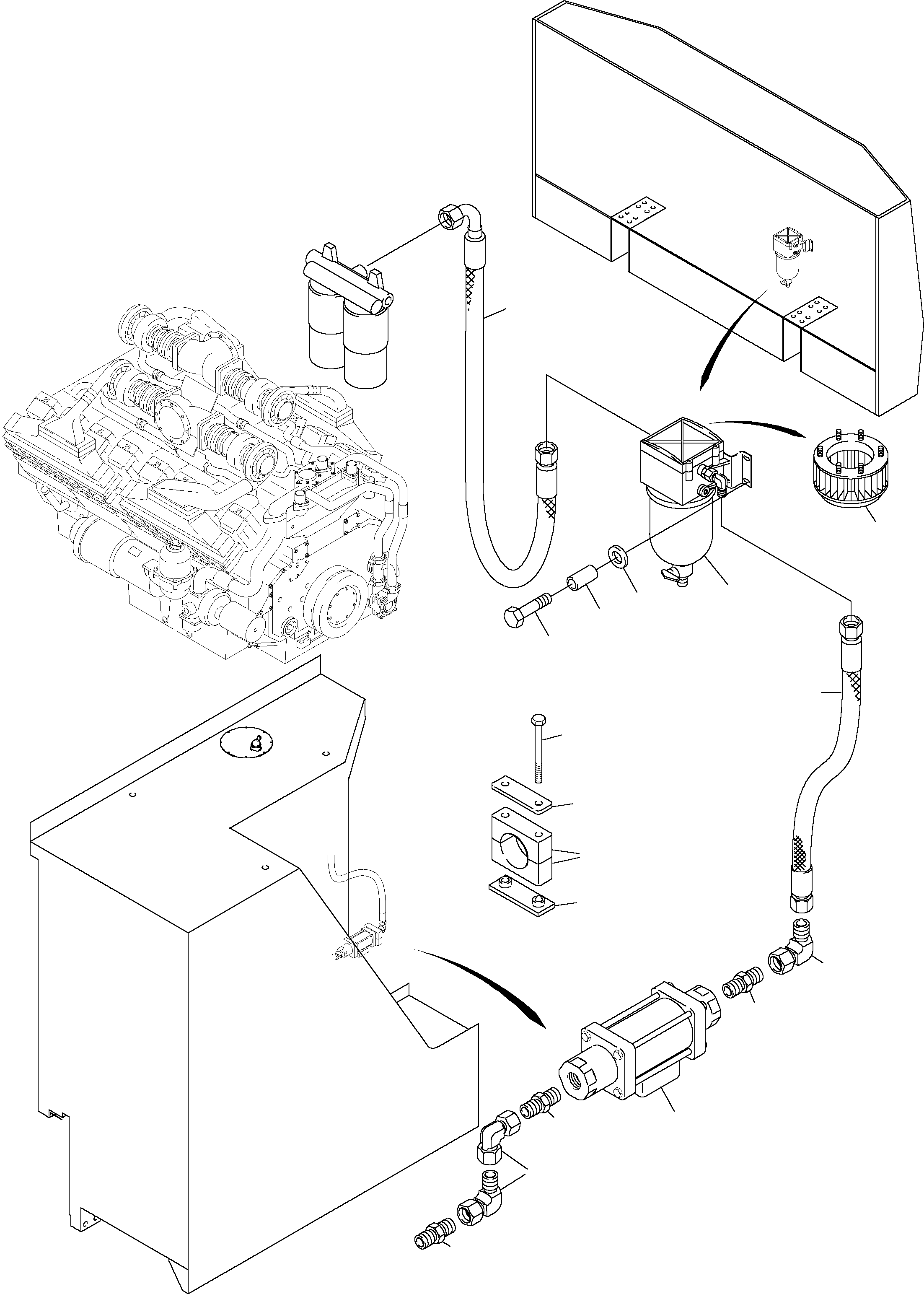 Komatsu parts book diagram for PC3000-1 S/N 06211: FUEL LINES WITH SEPARATOR