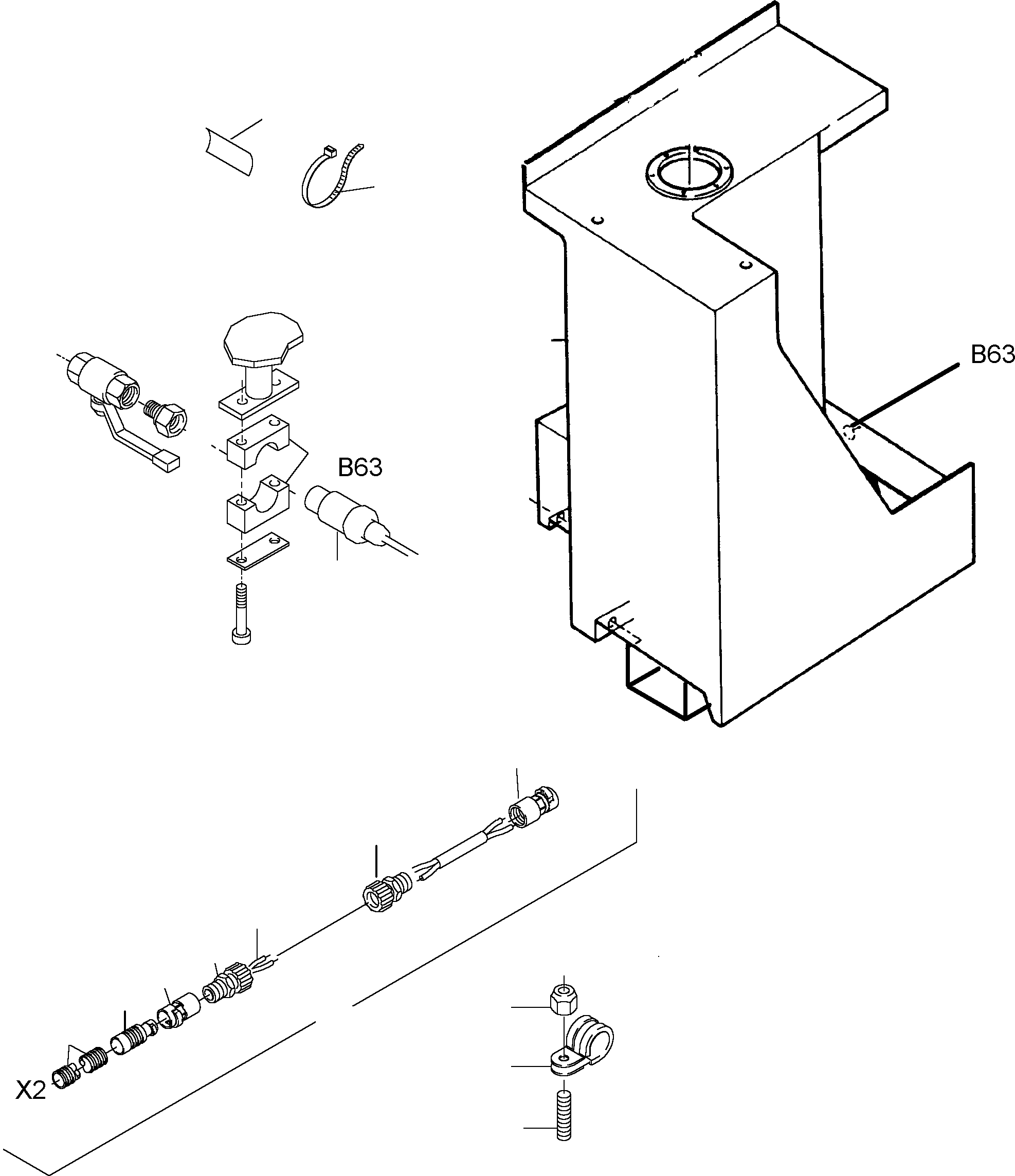 Komatsu parts book diagram for PC3000-1 S/N 06211: CABLES - TANK SENSOR