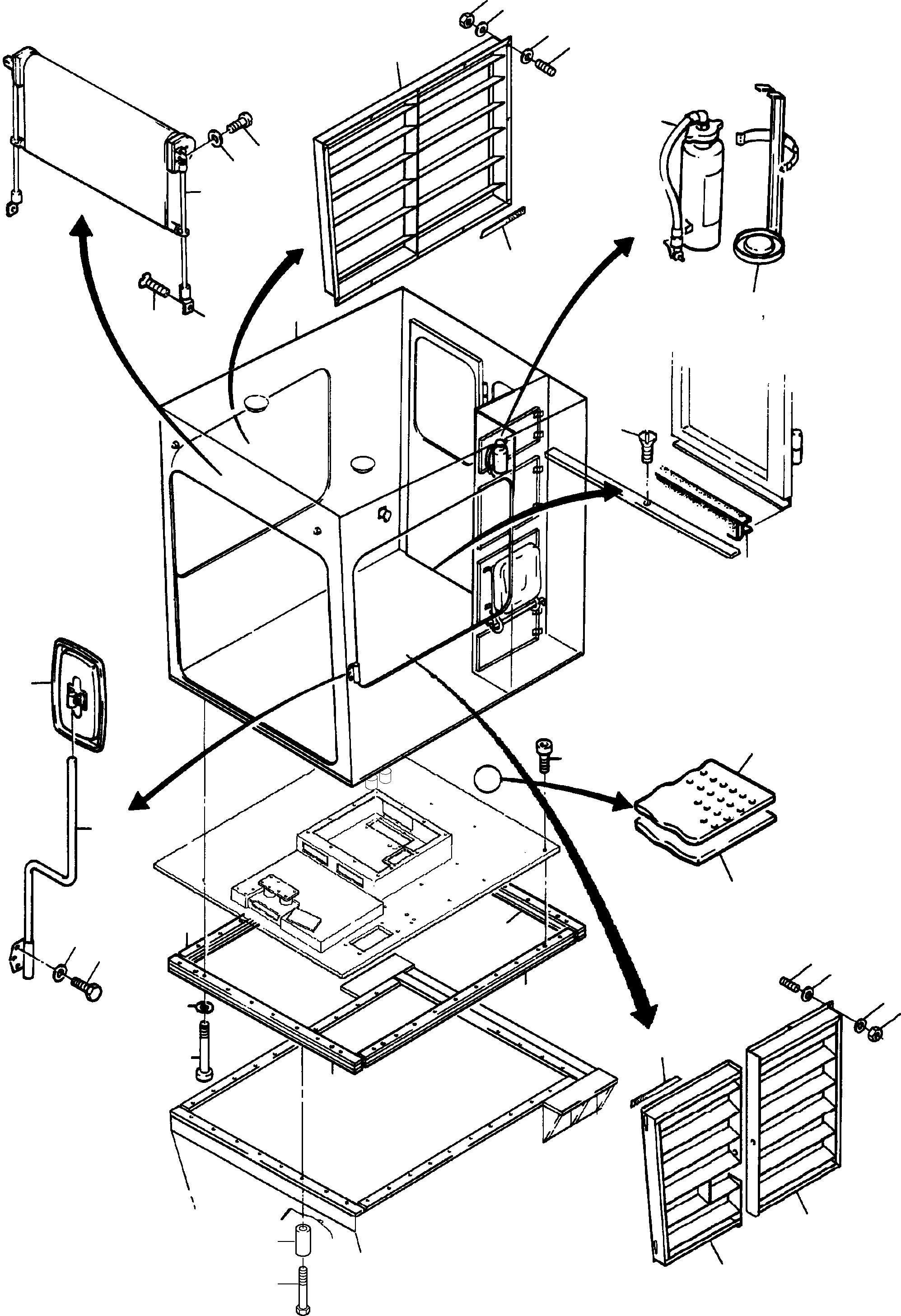 Komatsu parts book diagram for PC3000-1 S/N 06211: OPERATOR'S CAB ARRANGEMENT