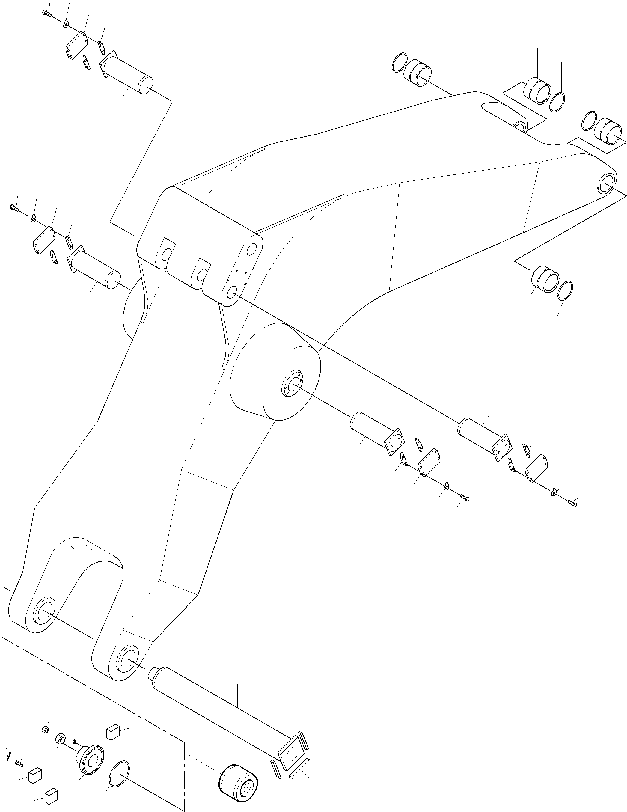 Komatsu parts book diagram for PC3000-1 S/N 06211: BACKHOE BOOM 8.6M