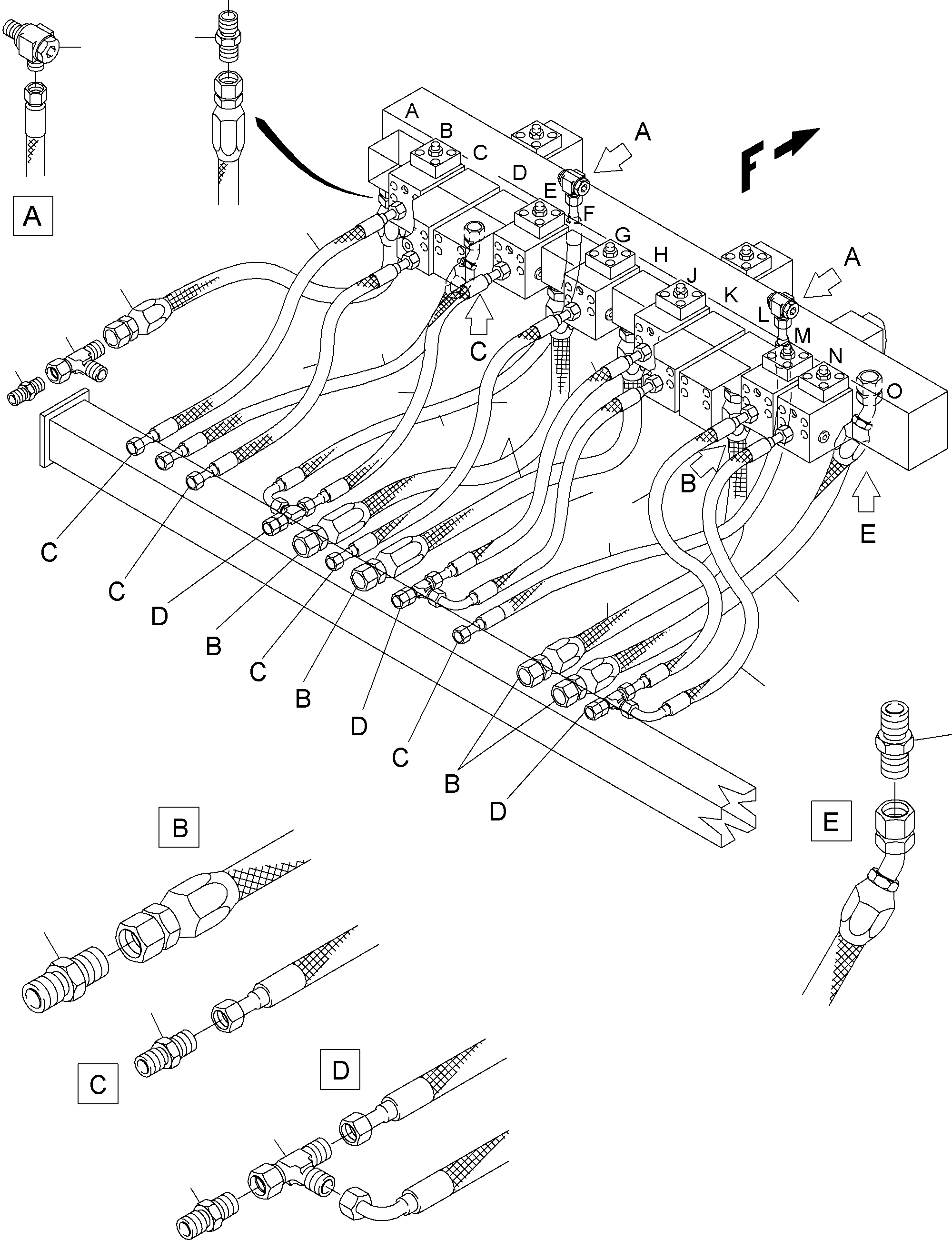Excavators Mining Komatsu / PC3000-6 S/N 06215(g06215) / Return Lines - Manifold (BBE)(485-1862d : 485-1862d)