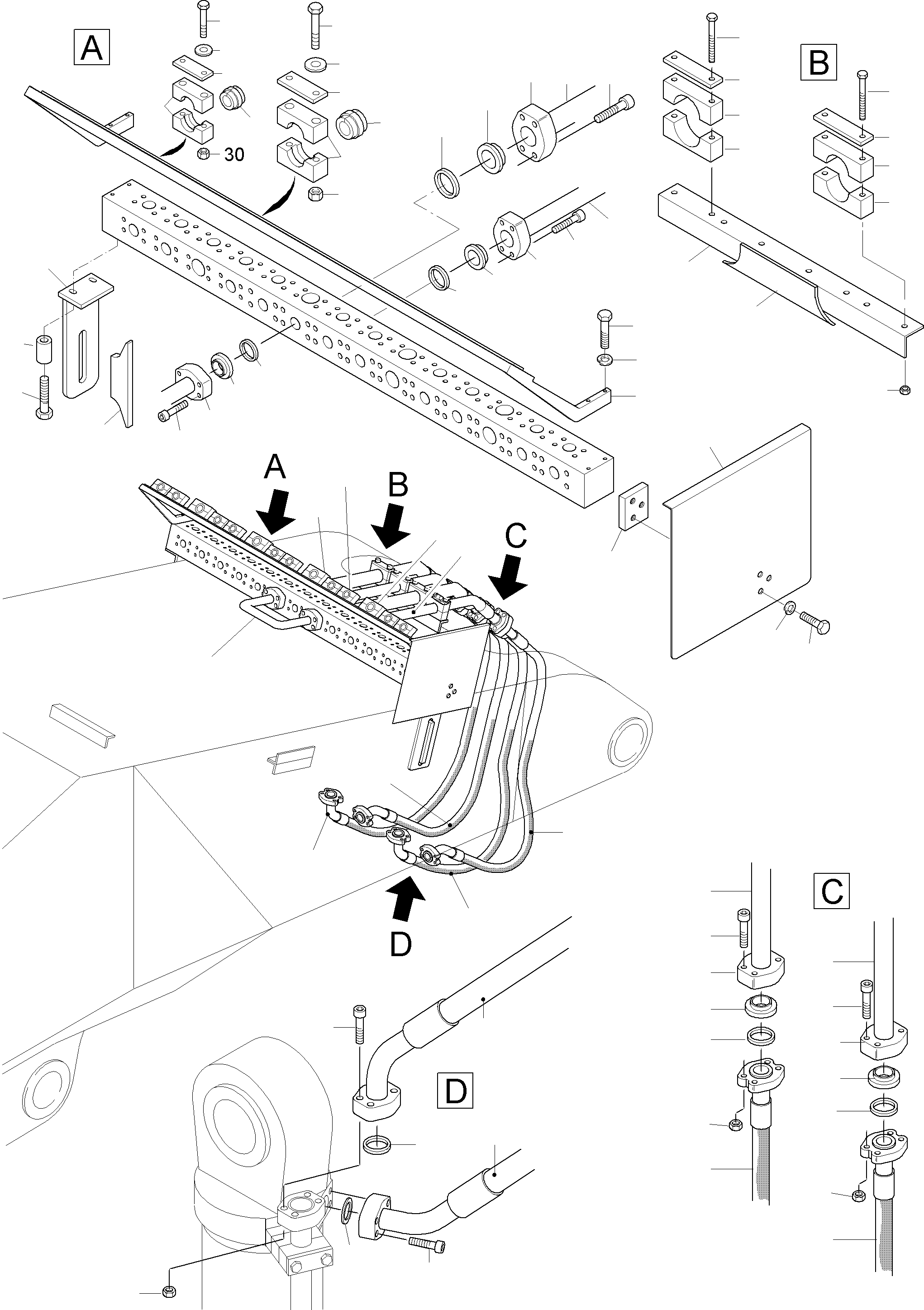 Excavators Mining Komatsu / PC3000-6 S/N 06215(g06215) / Bullclam Bucket Boom 6m(485-4000f : 485-4000f)