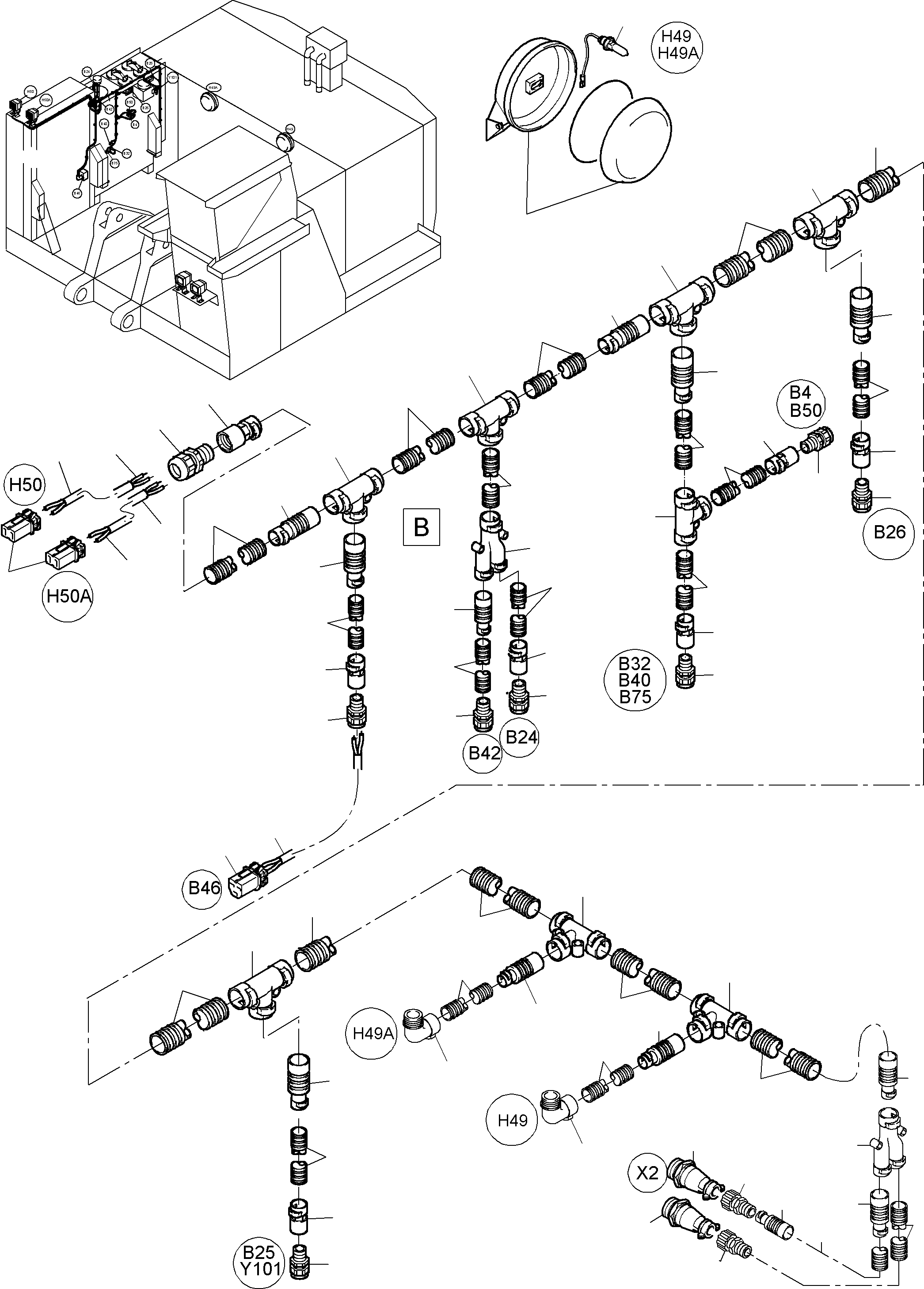Excavators Mining Komatsu / PC3000-6 S/N 06215(g06215) / Cables - Oil Tank and Switch(485-2138b : 485-2138b)