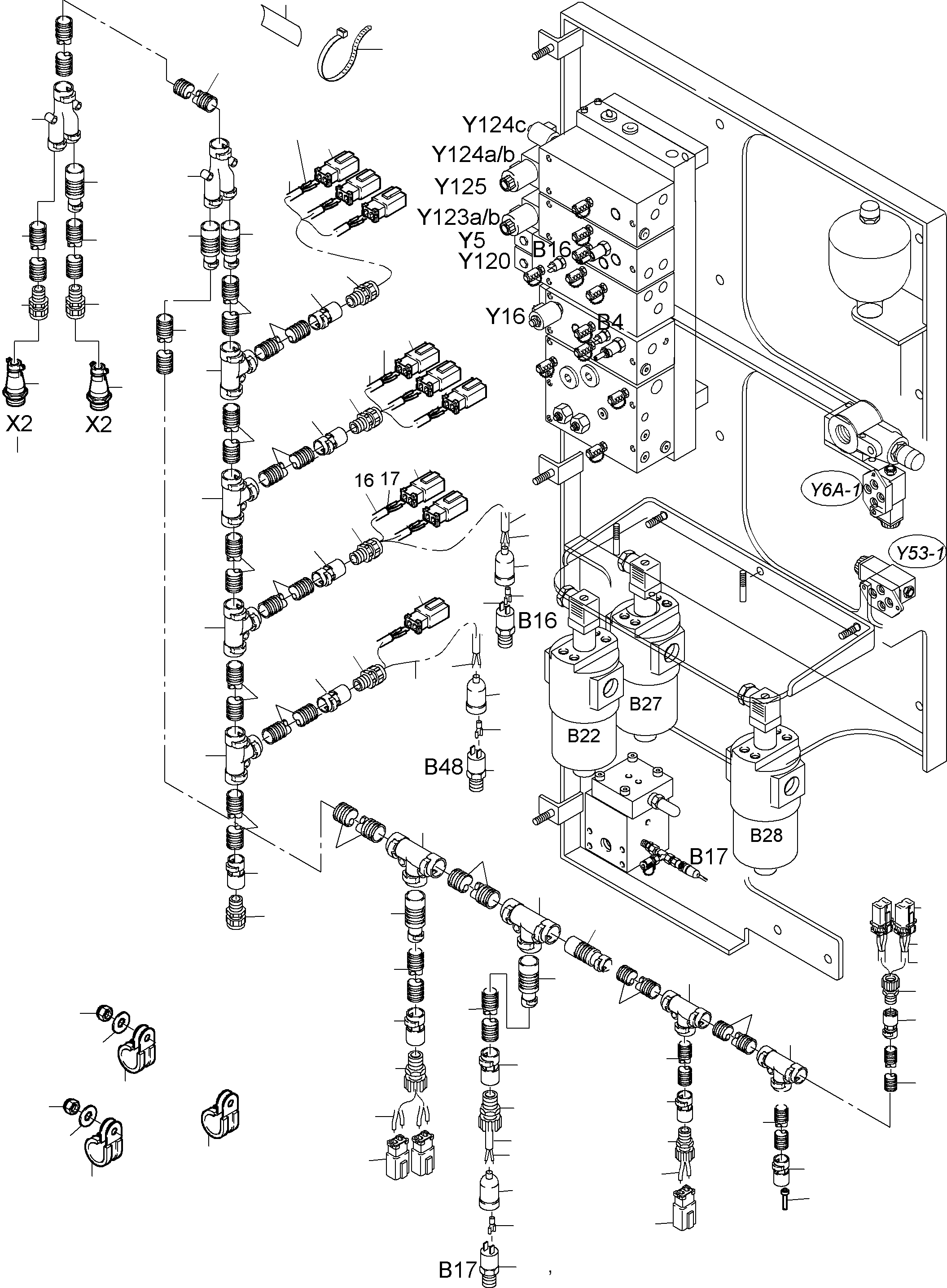 Excavators Mining Komatsu / PC3000-6 S/N 06215(g06215) / Cables - Control Frame(485-2183b : 485-2183b)