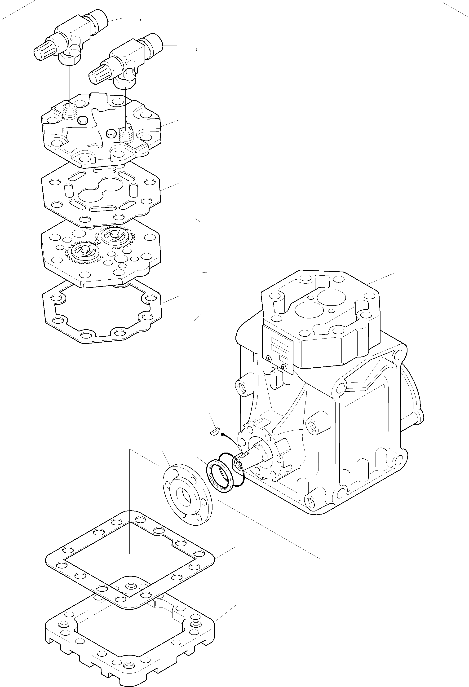 Komatsu parts book diagram for PC3000-6 S/N 06217: COMPRESSOR