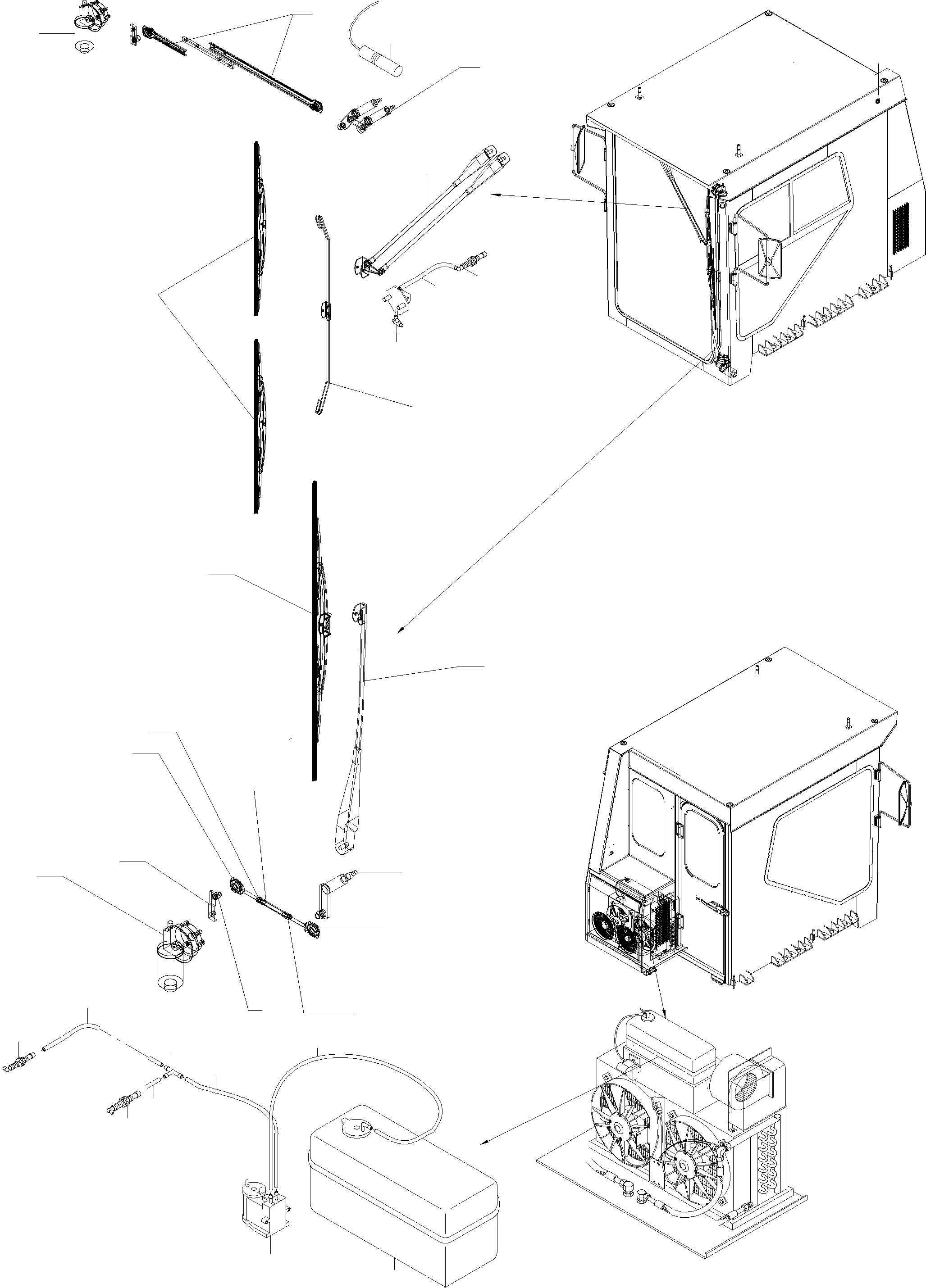 Komatsu parts book diagram for PC3000-6 S/N 06217: WINDSCREEN WASHING ASSY.