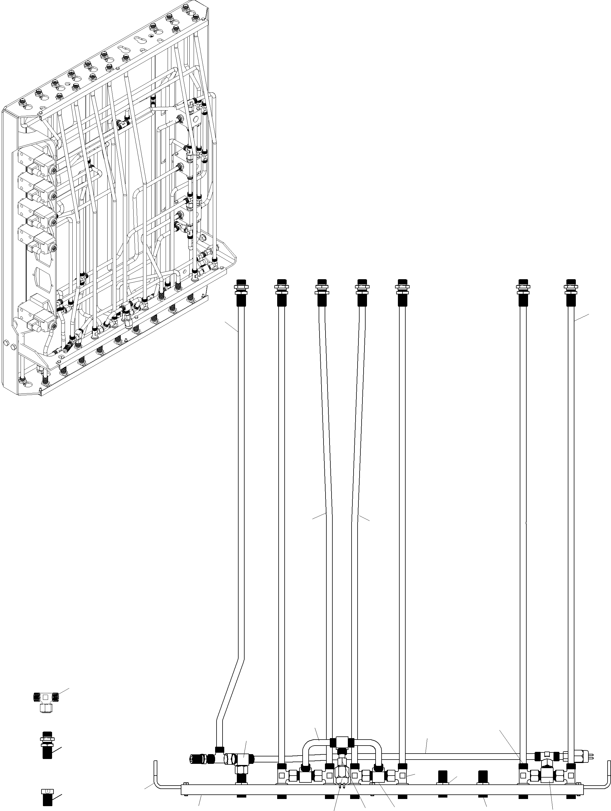 Komatsu parts book diagram for PC3000-6 S/N 06217: PIPES - PILOT CONTROL PLATE (BE)